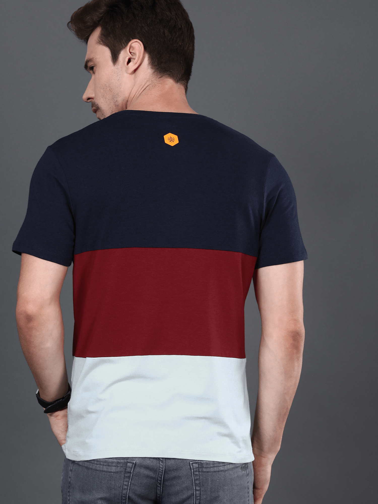 Bamboo Snug Navy Burgundy Casual Tee
