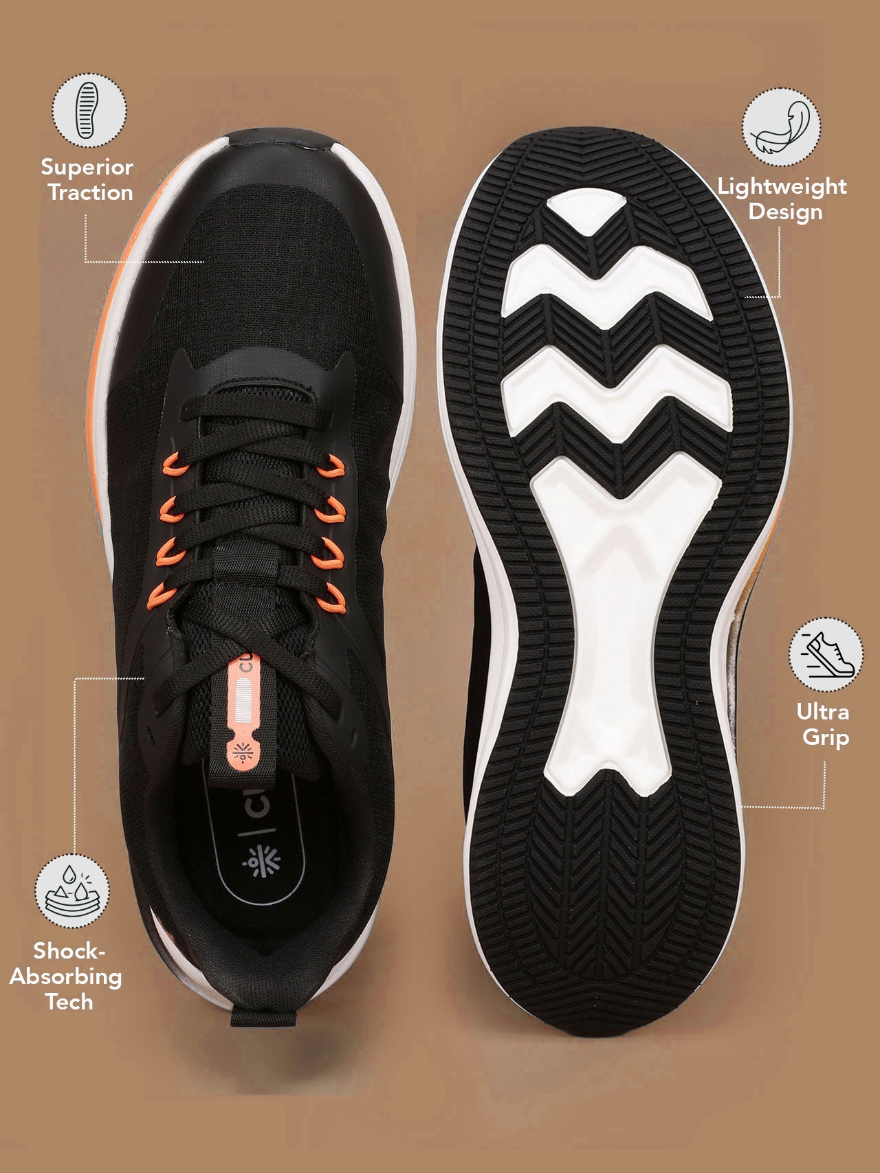 cult Men's Versa Freeway Running shoes - Black/Red