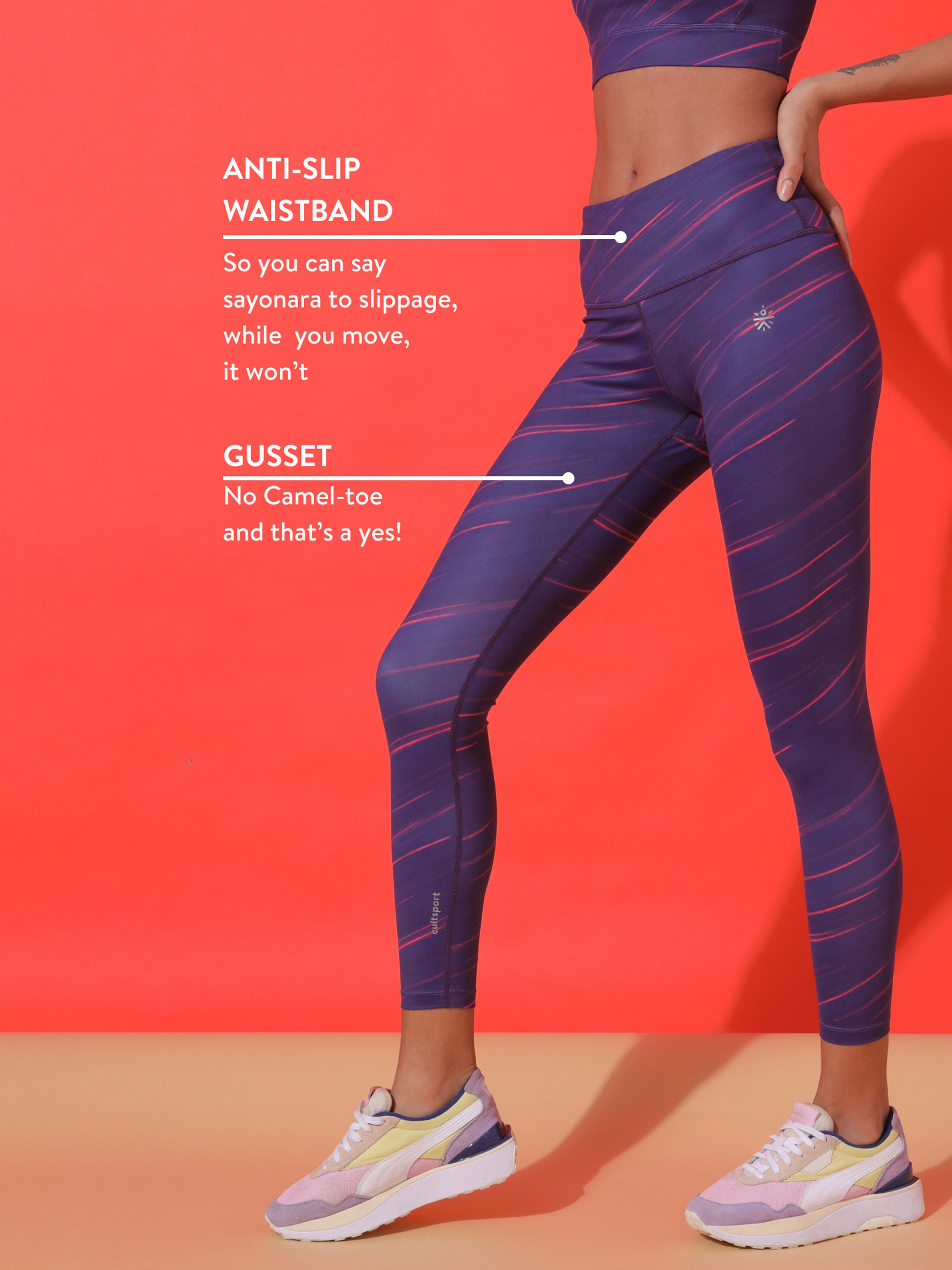Blue All Over Print Absolute Fit Tights with Back Pocket