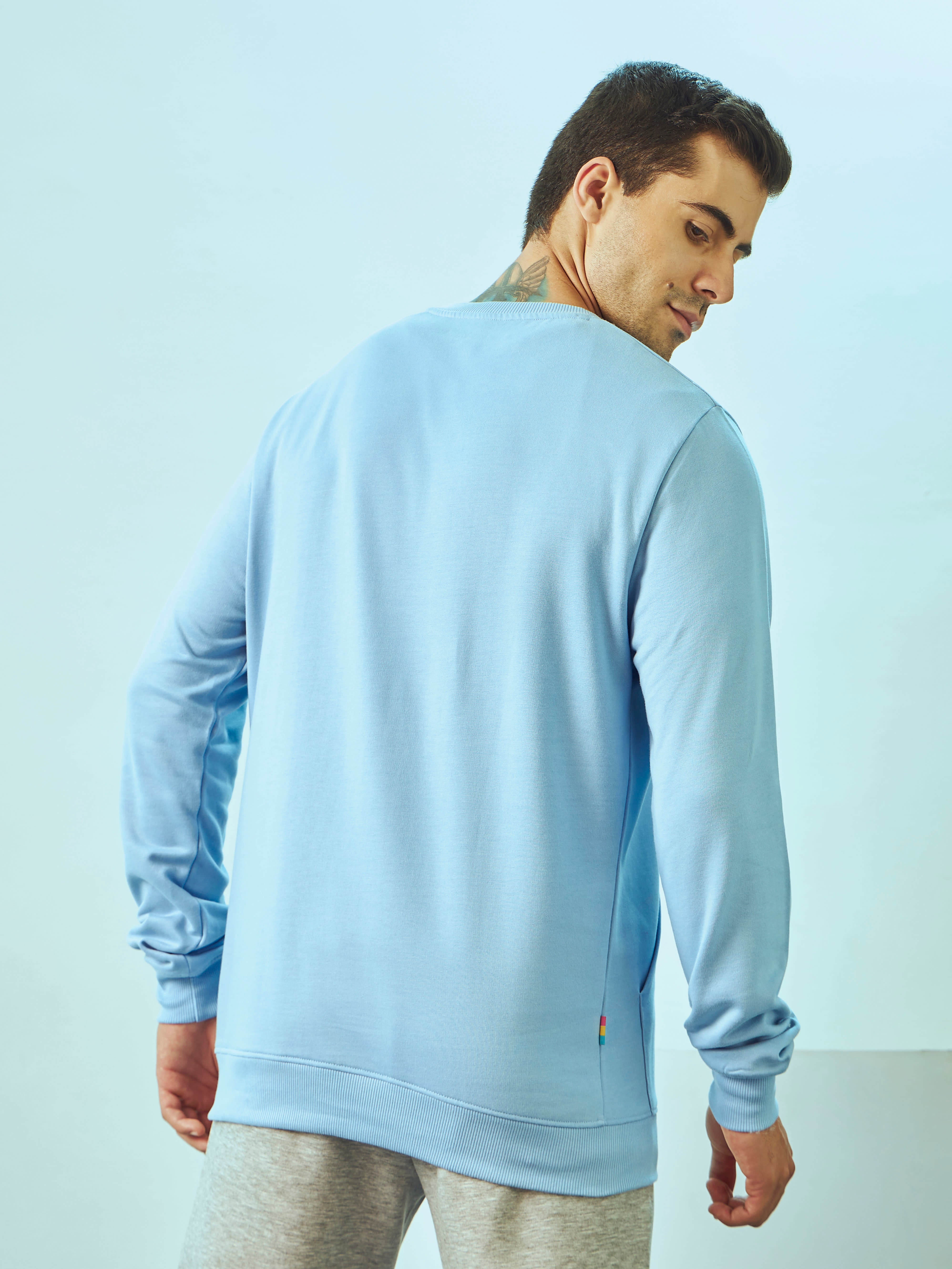 Crew Neck Sweatshirt with Kangaroo Pocket