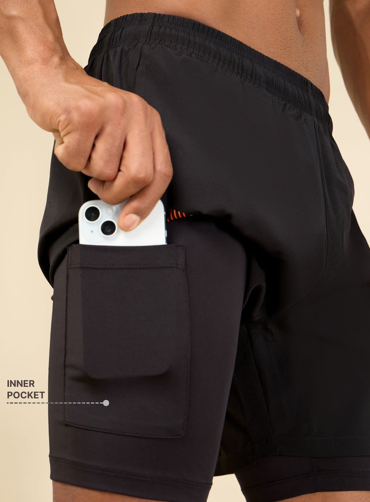 Typographic Print Shorts with Inner Tights