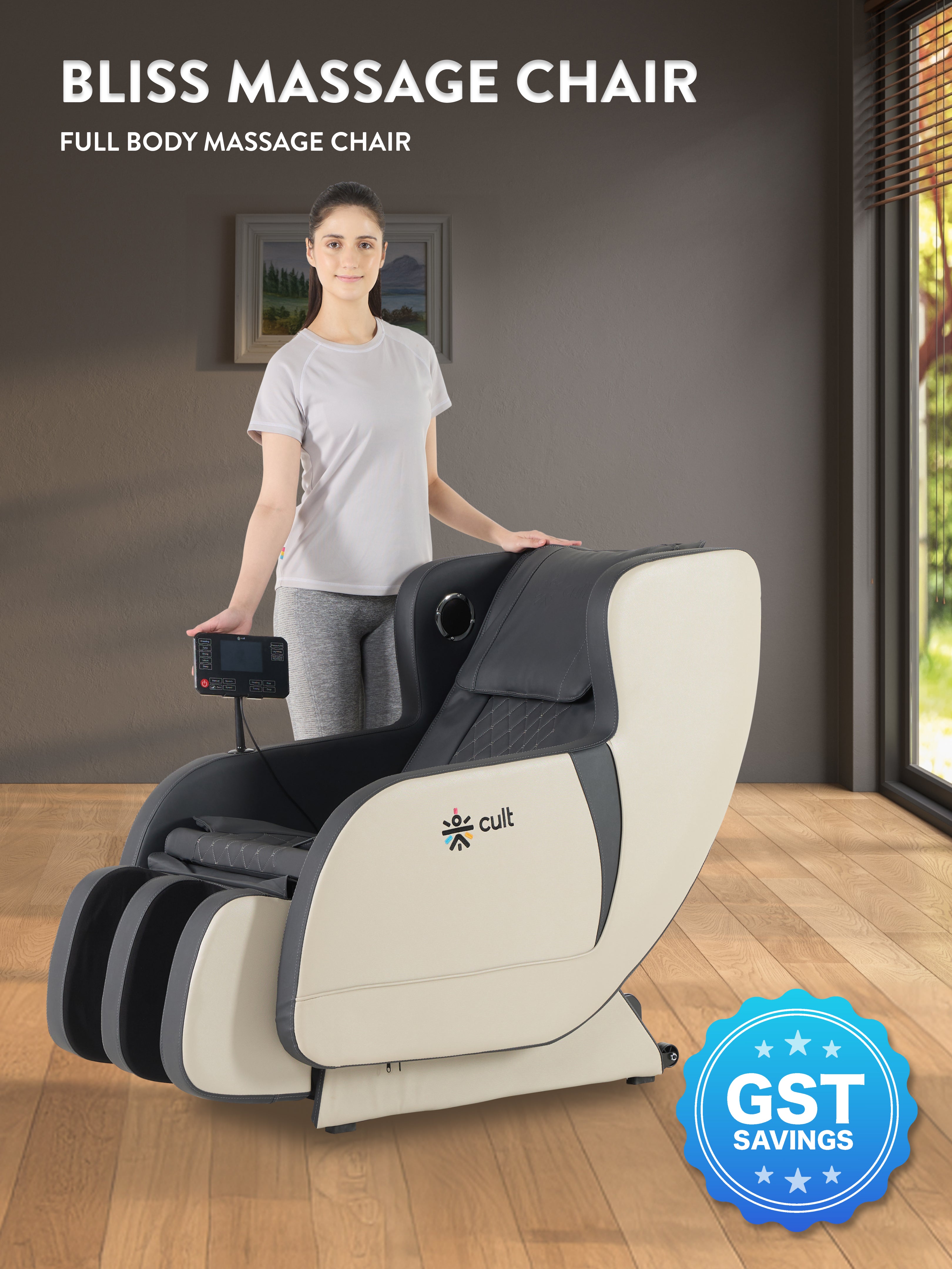 Bliss grey massage chair   gst tag