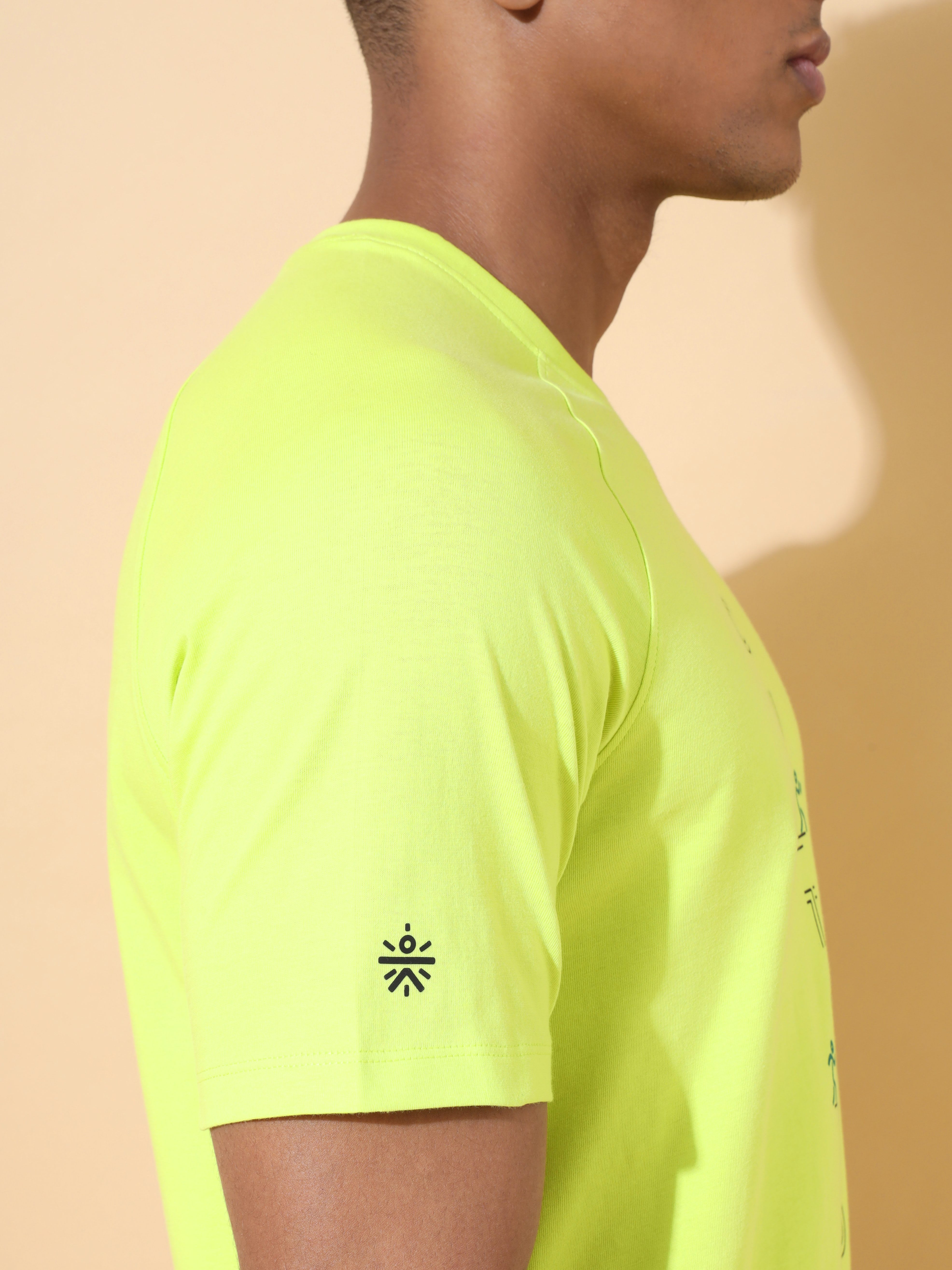 Raglan Sleeve Neon T-shirt with Graphic