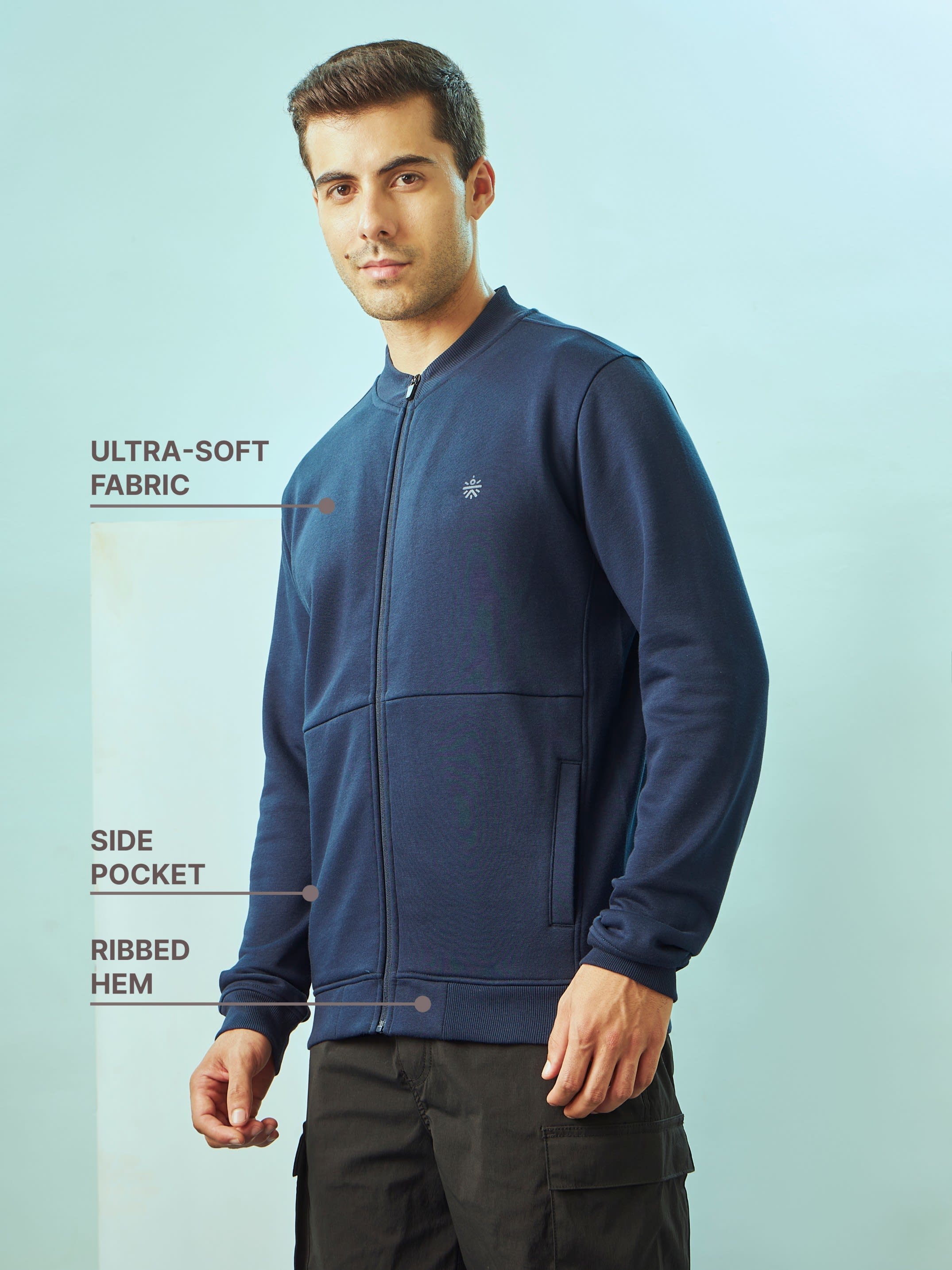 Panelled Zip-Front Sweatshirt