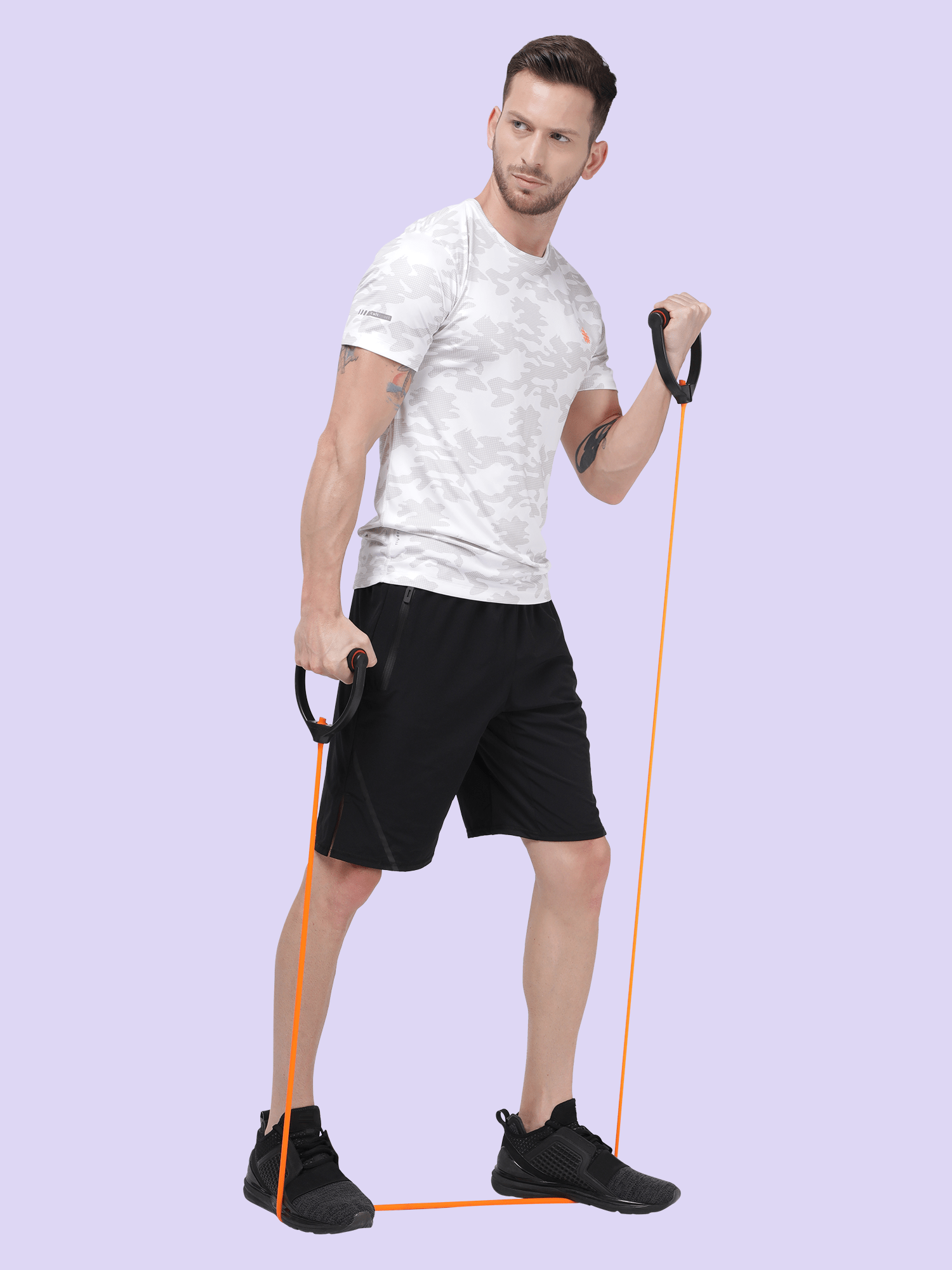 Men's Urban Camo Slim White Training Tee