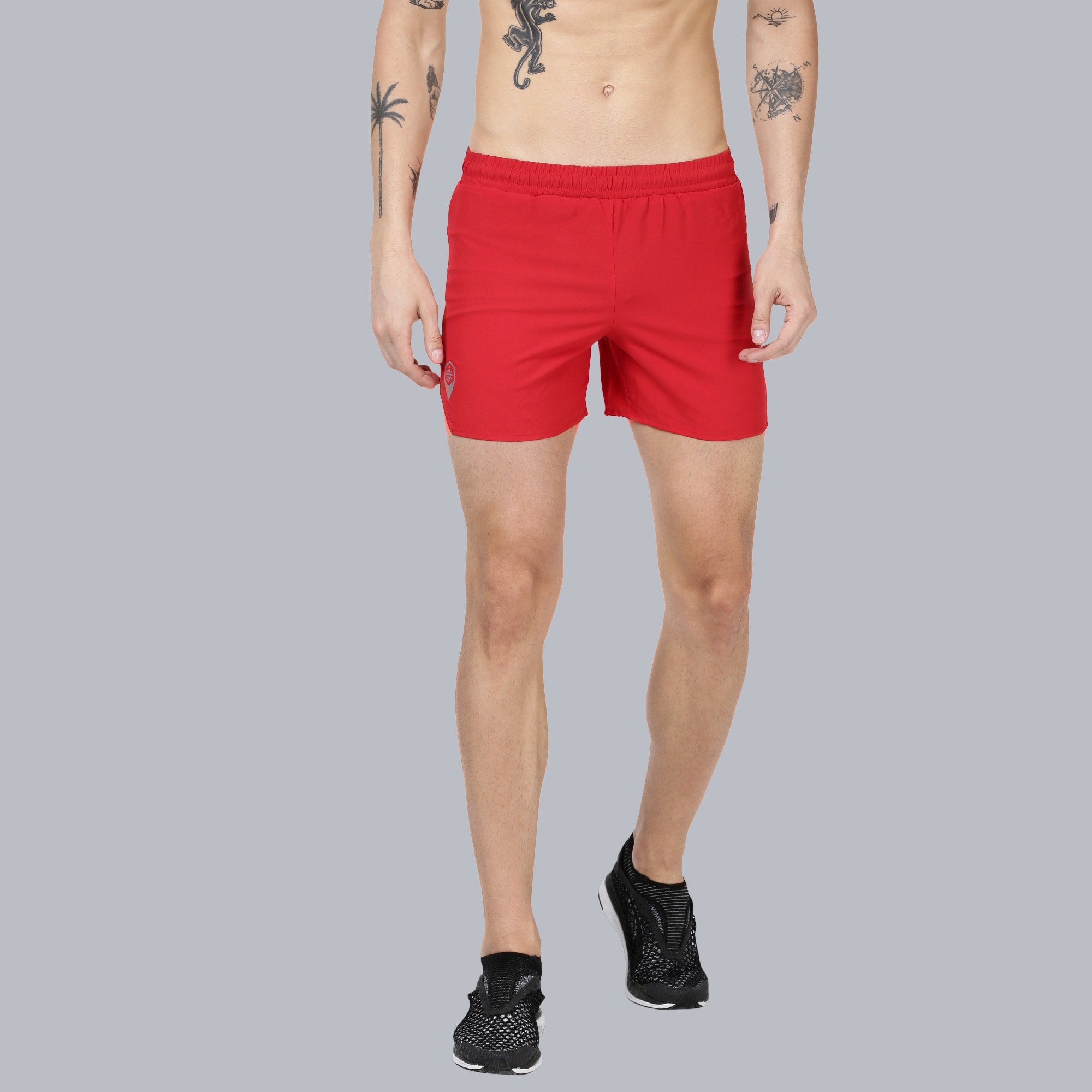 Vitals Bolt Red Running Shorts