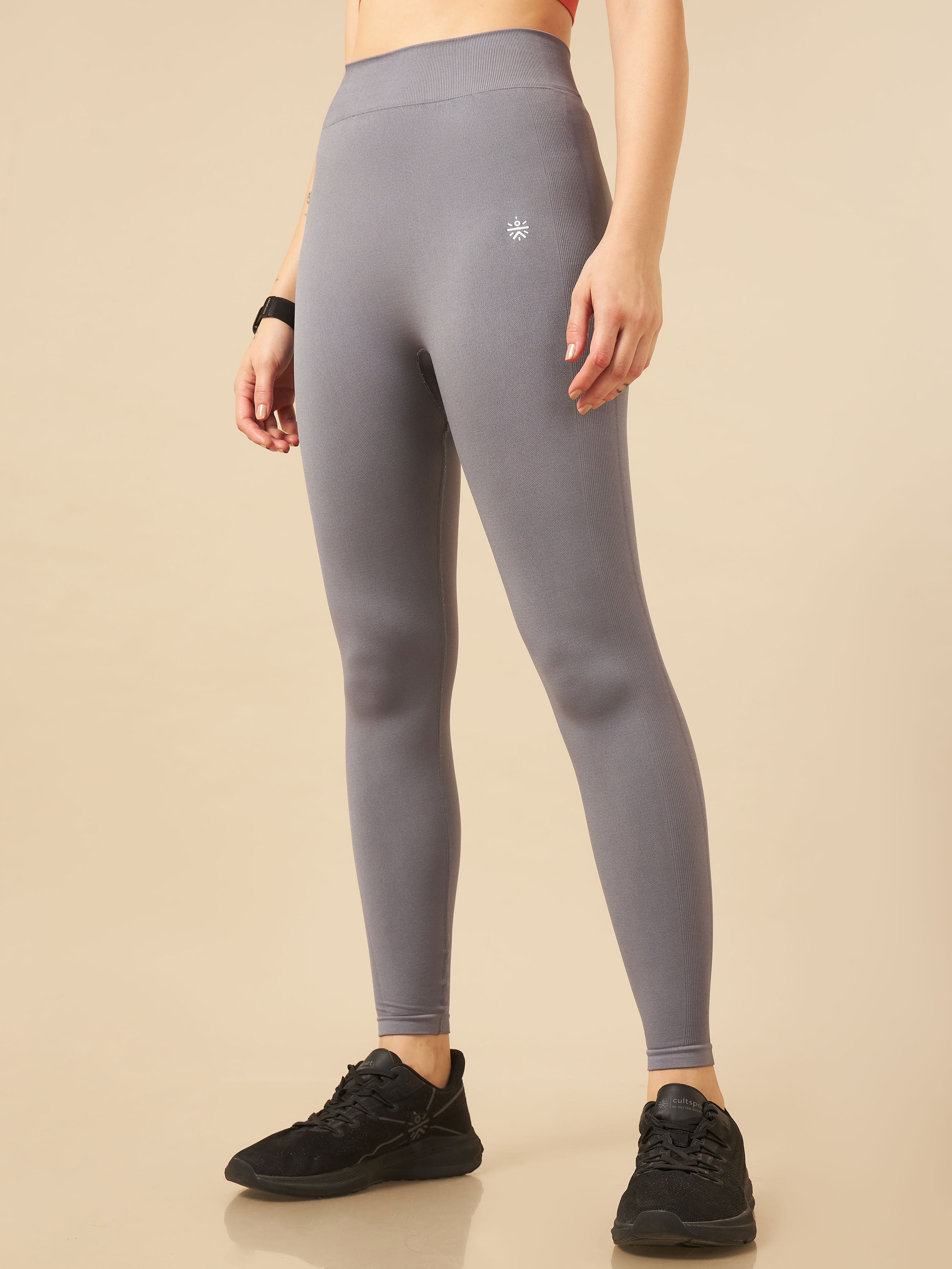 Grey Seamless Sports Tights