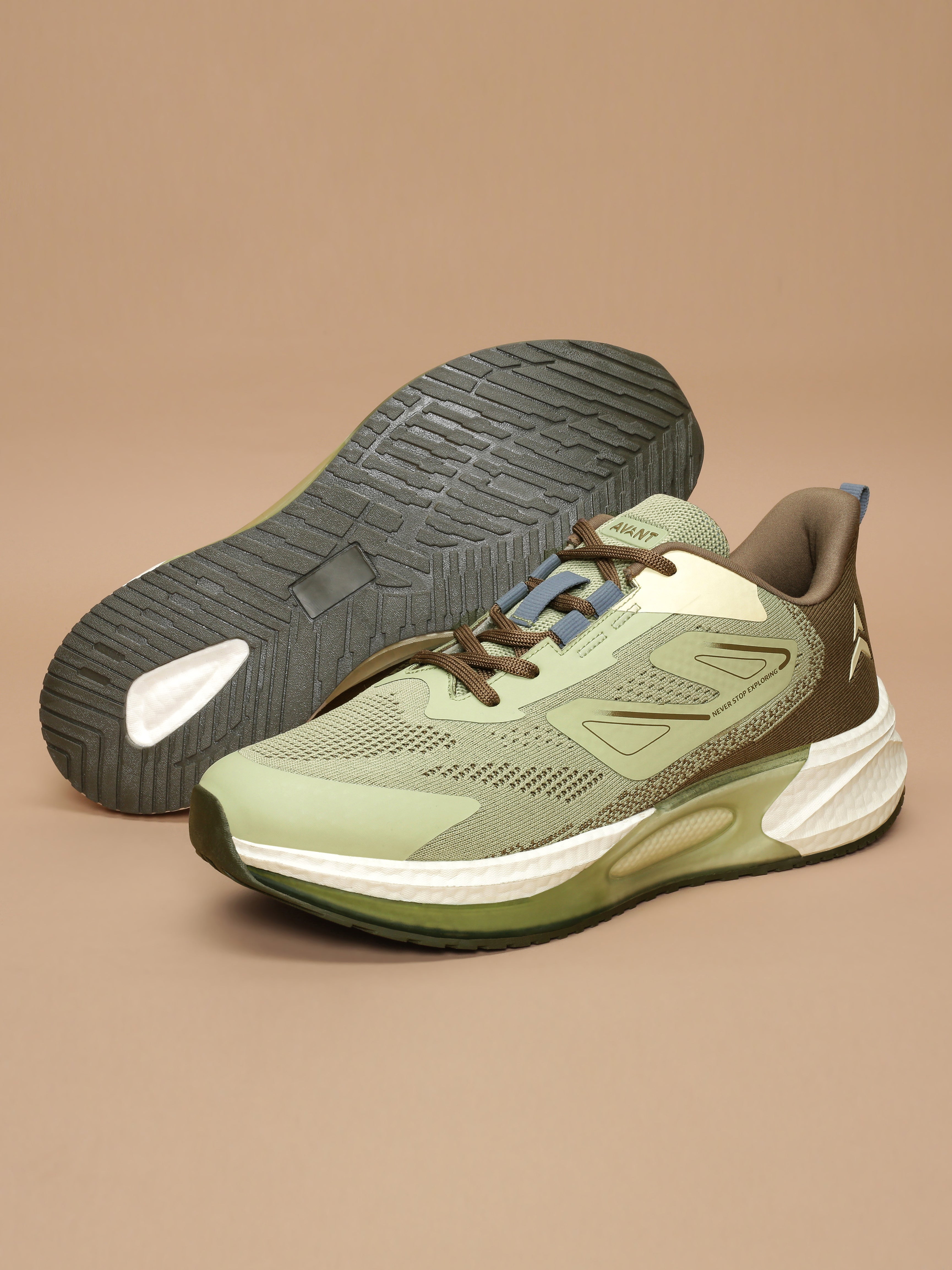 Avant Men's Gravitas Running Shoes - Green/Brown