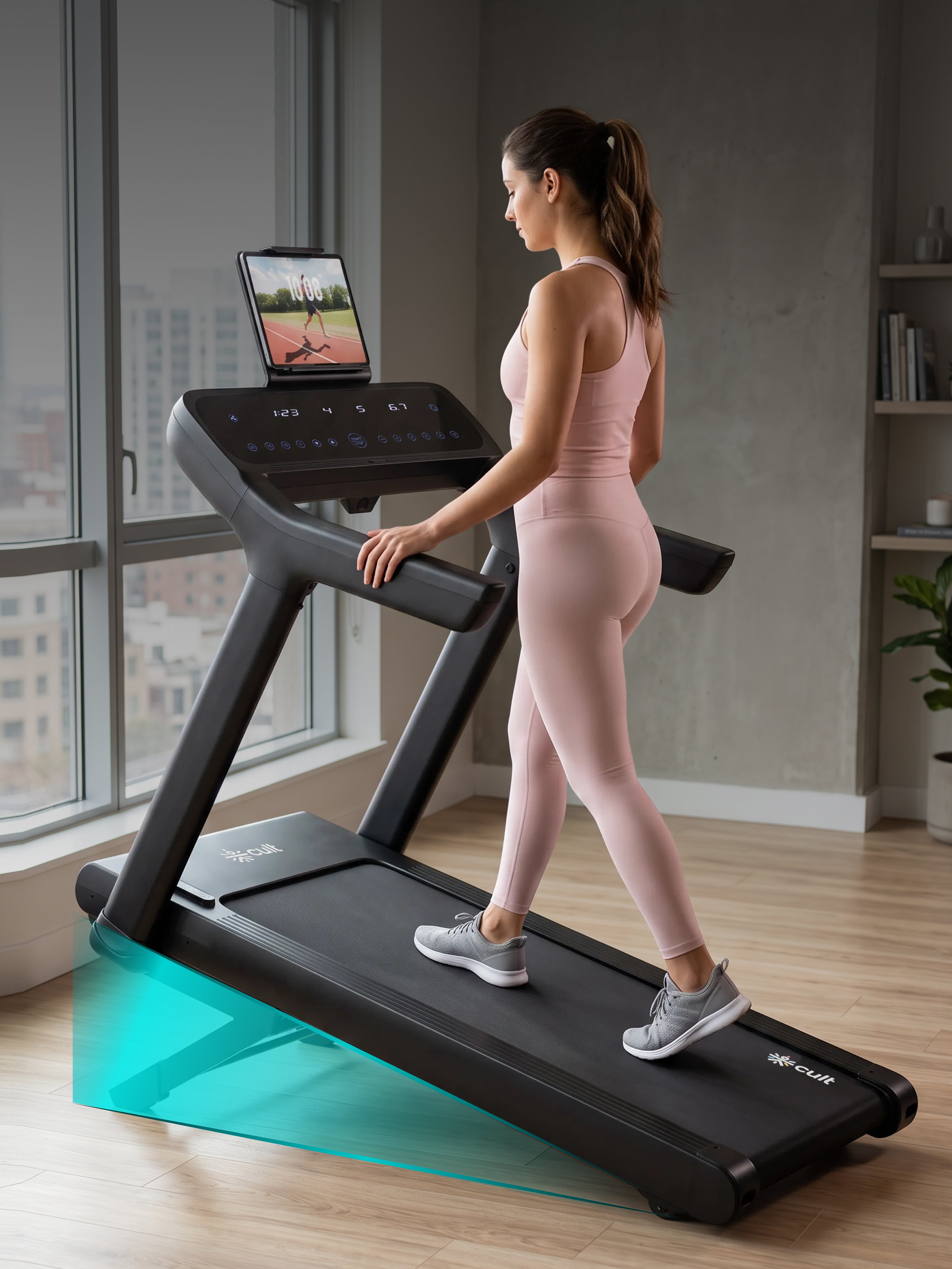 Cult SmartStride CanoasPro 5 HP BLDC Treadmill with 4 Shock Absorbers for Enhanced Cushioning & Reduced Knee Impact |130 kg User Capacity | 25-Level Auto Incline | 16 km/h Max Speed ( Black)