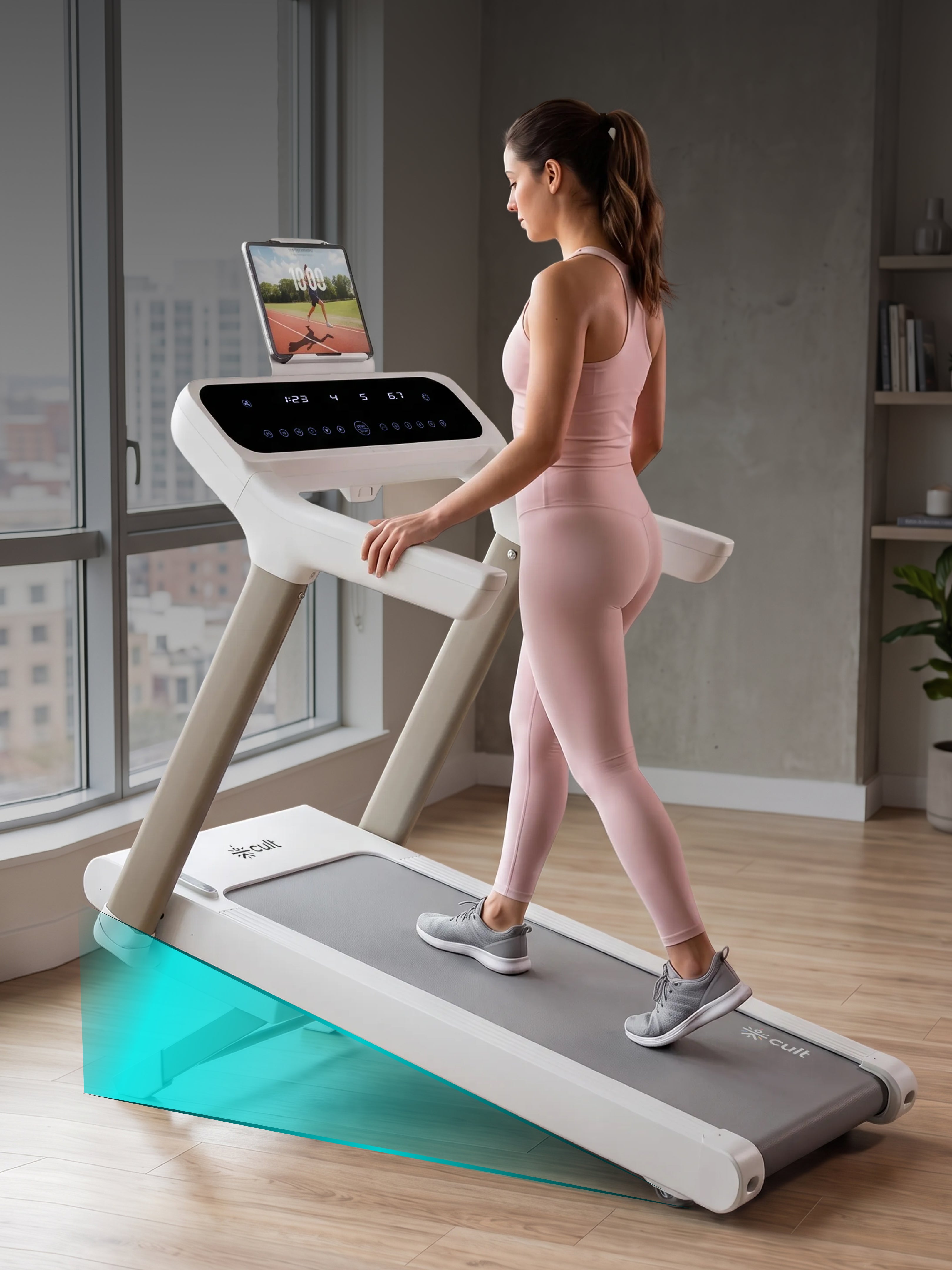 Cult SmartStride CanoasPro 5 HP BLDC Treadmill with 4 Shock Absorbers for Enhanced Cushioning & Reduced Knee Impact |130 kg User Capacity | 25-Level Auto Incline | 16 km/h Max Speed ( White)