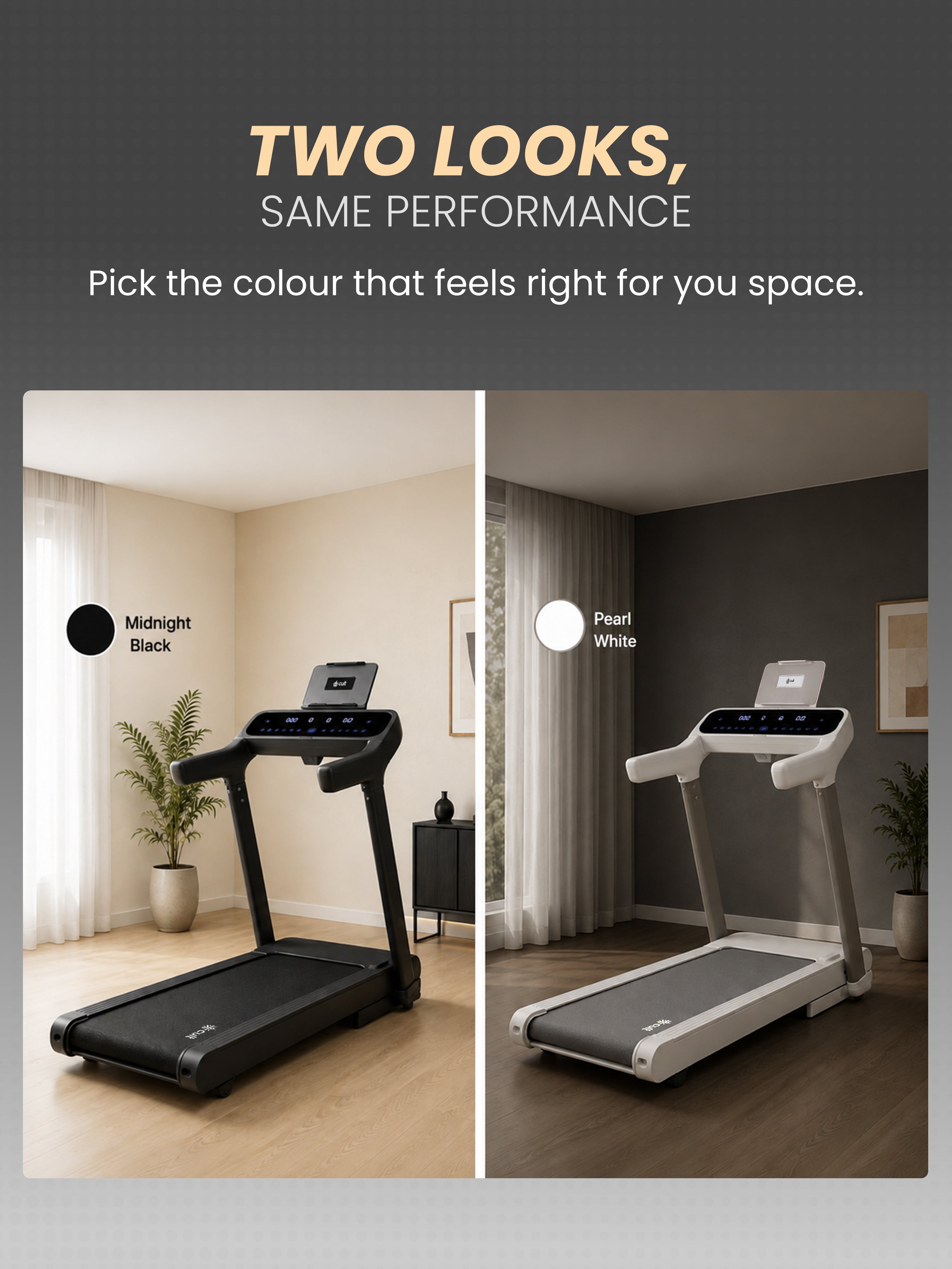 Cult SmartStride CanoasPro 5 HP BLDC Treadmill with 4 Shock Absorbers for Enhanced Cushioning & Reduced Knee Impact |130 kg User Capacity | 25-Level Auto Incline | 16 km/h Max Speed ( White)