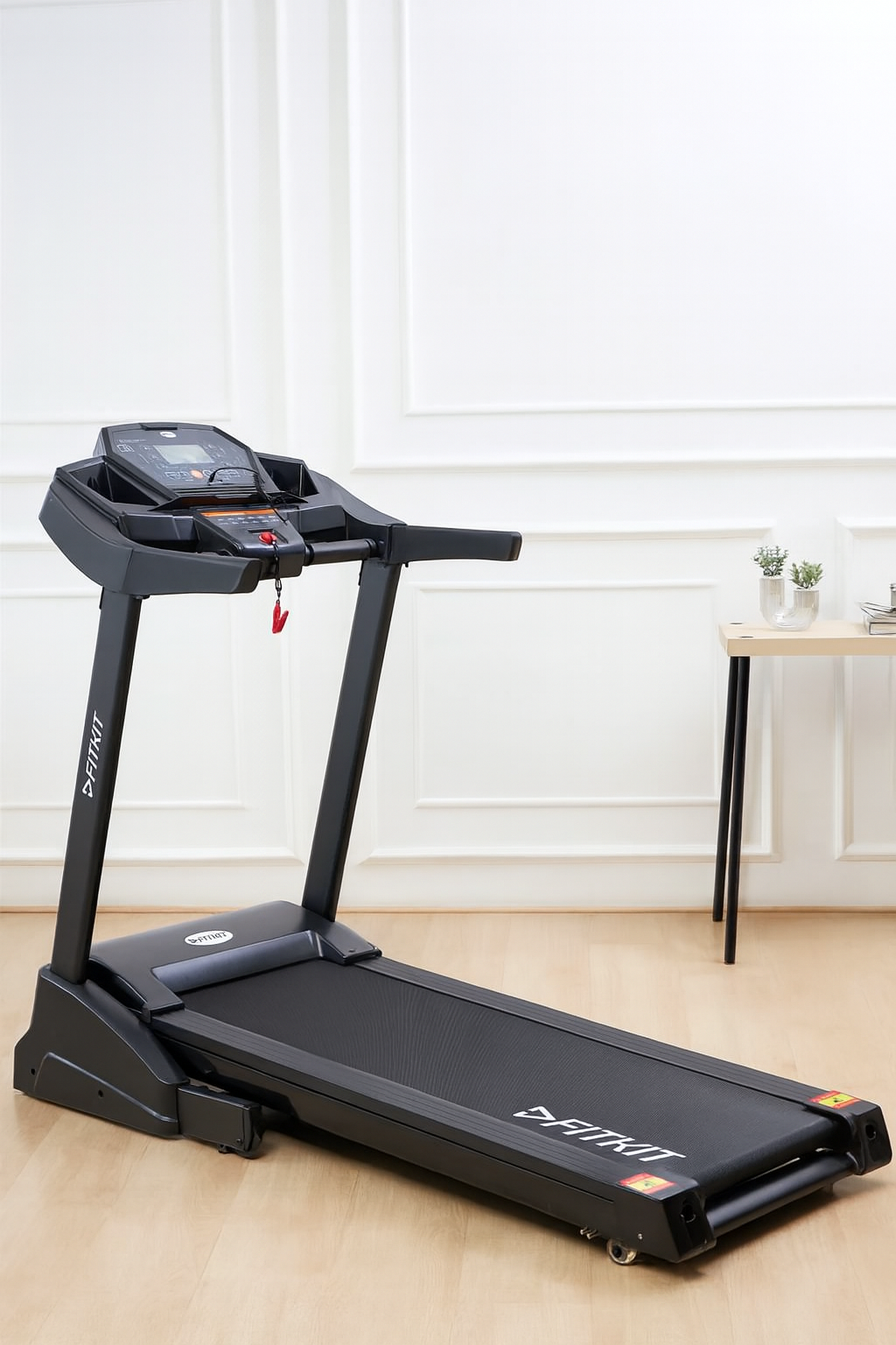 FITKIT10K2.5HP Treadmill 4HP Powerful Brushless Motor | 2-Level Manual-Incline | Max Weight-120kg | Max Speed-14kmph (with 6 Months extended warranty)