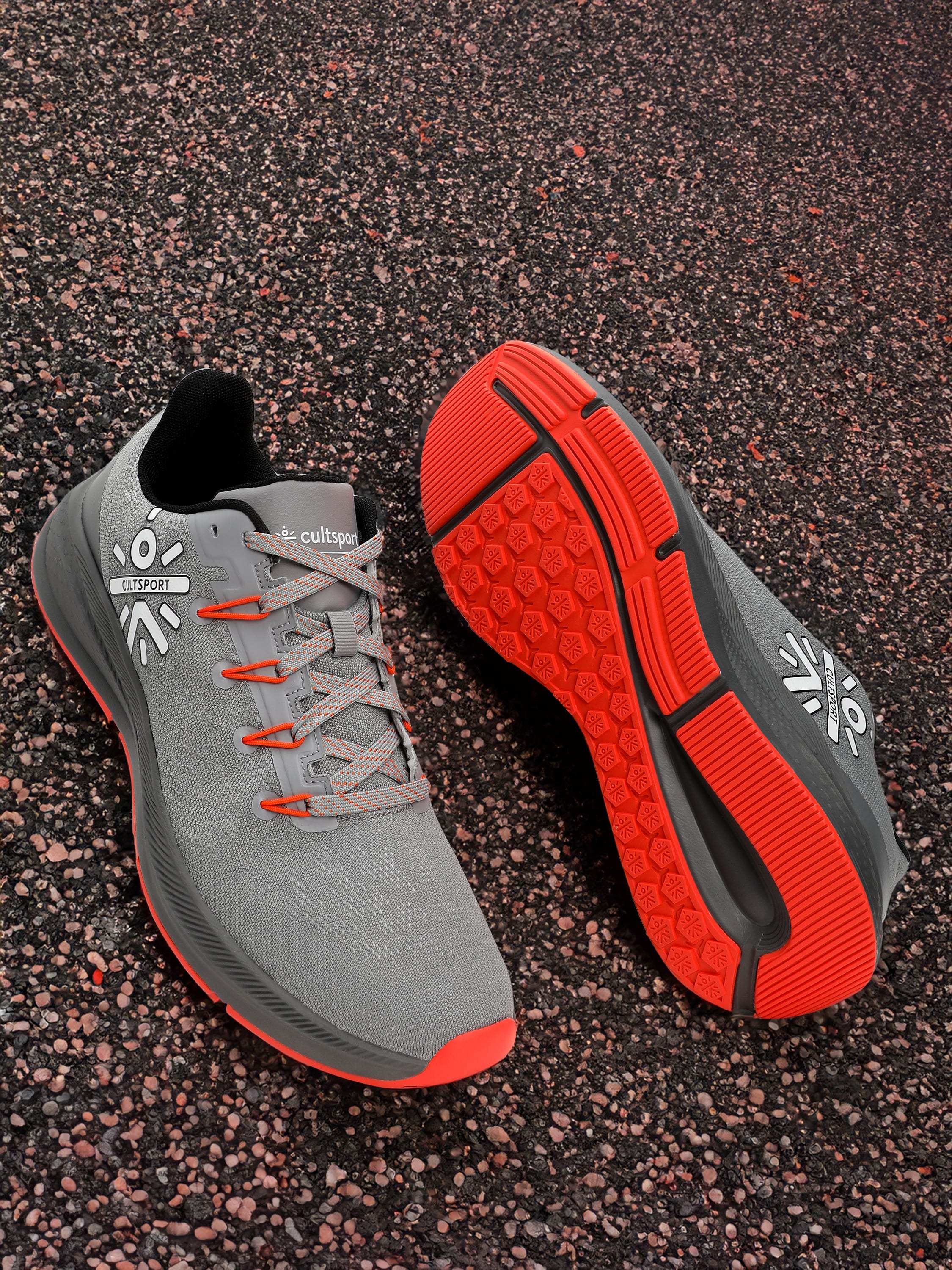 cult Firebird Men Running Shoes - Grey/Orange