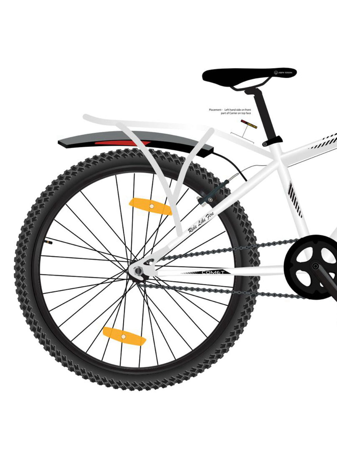 Urban Terrain Comet 26T Single Speed Steel Mountain Bike with Inbuilt Carrier (White)