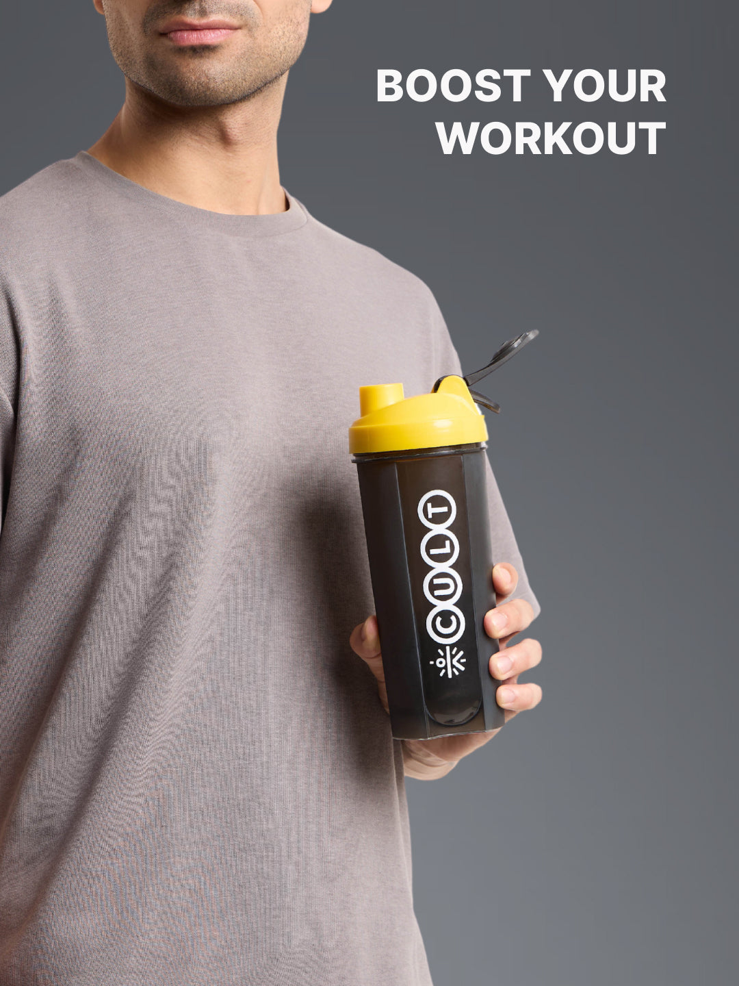 Cult Duffle Bag Black With Shaker Bottle Yellow 700Ml - Combo