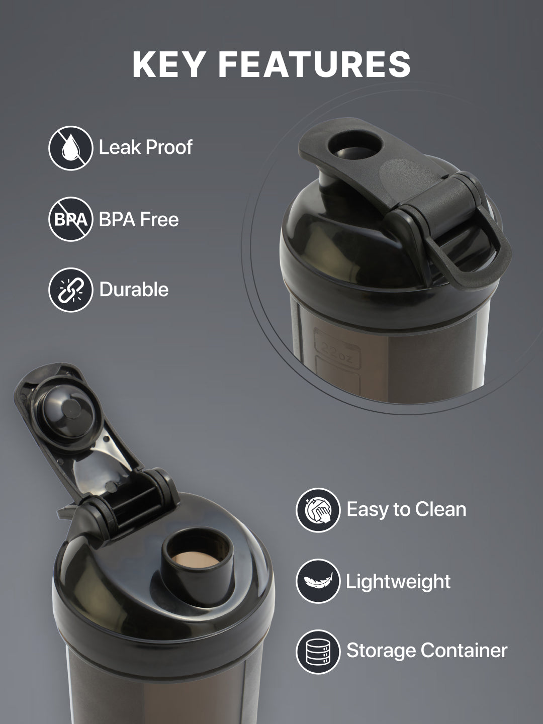 Cult Duffle Bag Black With Shaker Bottle Black 700Ml - Combo