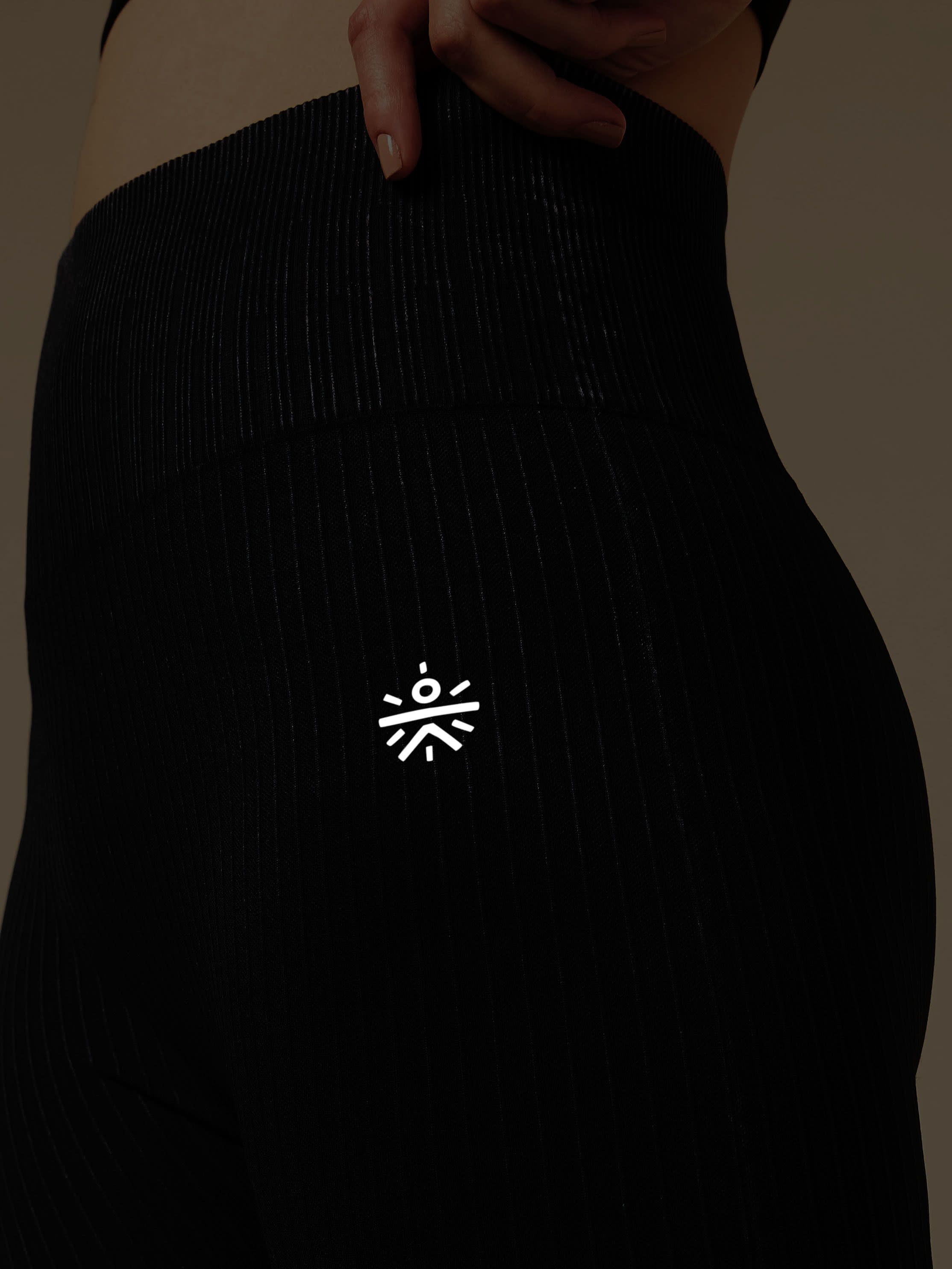 Black Seamless Striped Tights