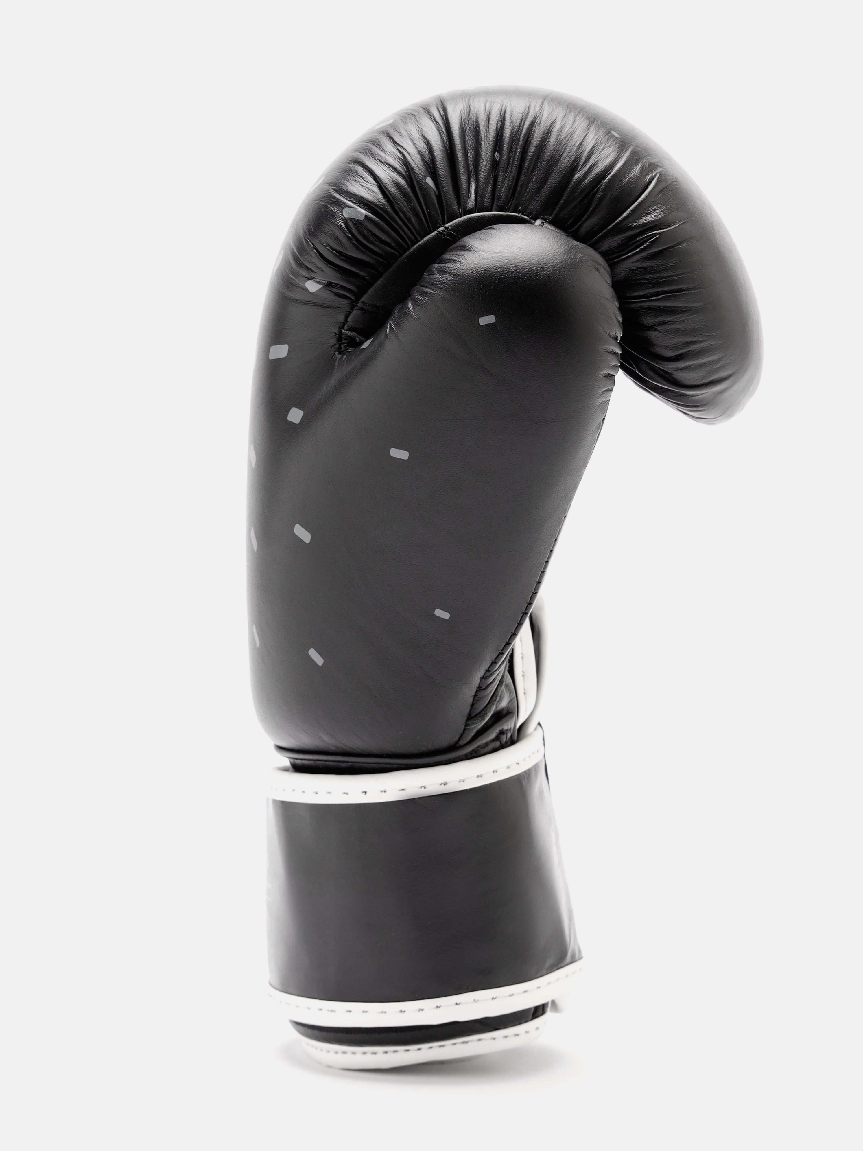 cult Premium Leather Boxing Gloves for Men & Women Foam Padding Thickness 35 mm Punching Bag Gloves for Boxing, Training, Kickboxing, Muay Thai, MMA Boxing Gloves Black & White