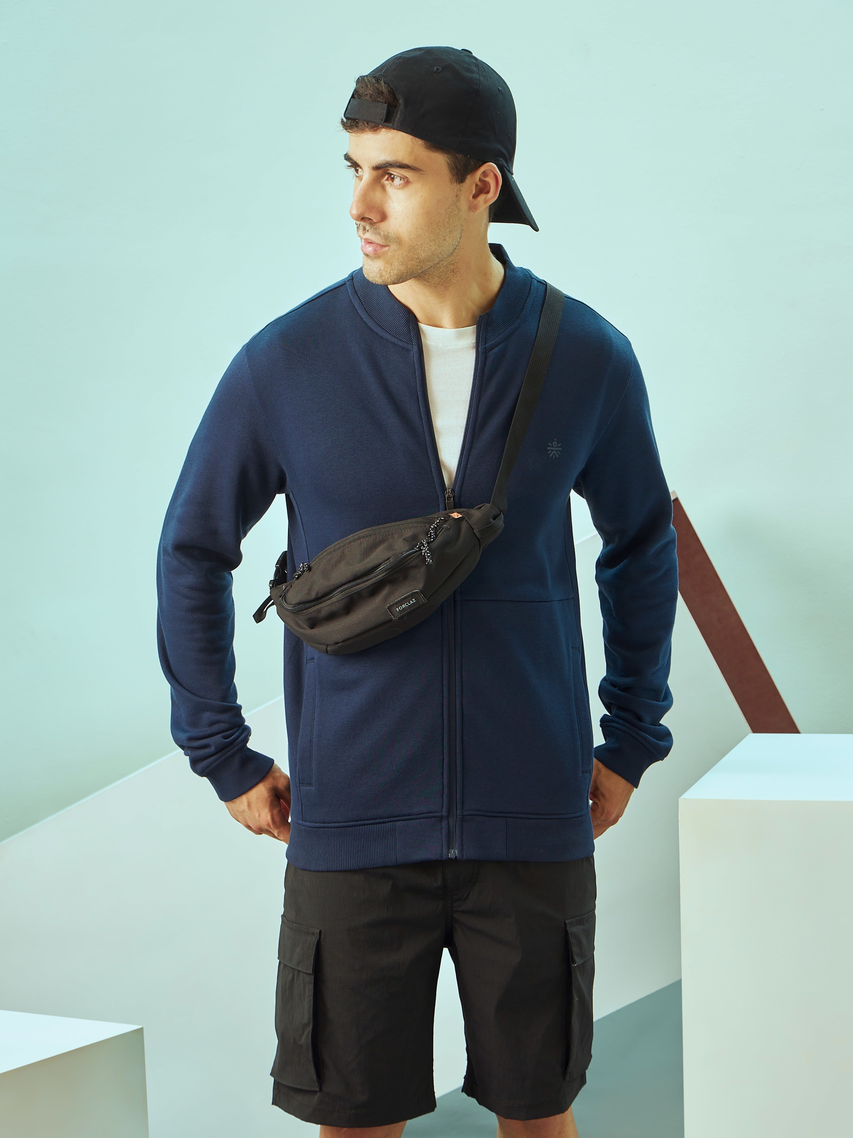 Panelled Zip-Front Sweatshirt