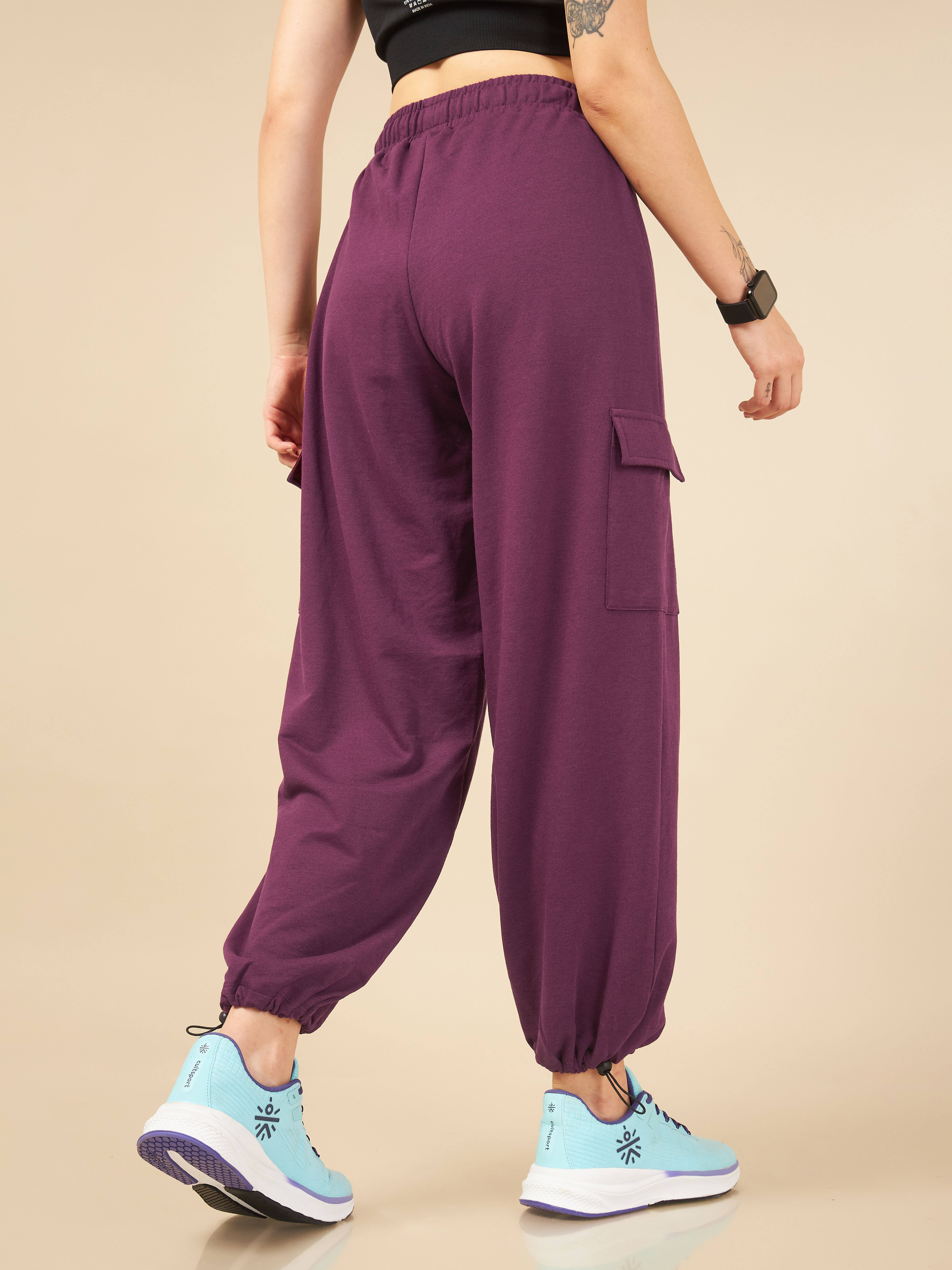 Women Maroon Club Utility Joggers