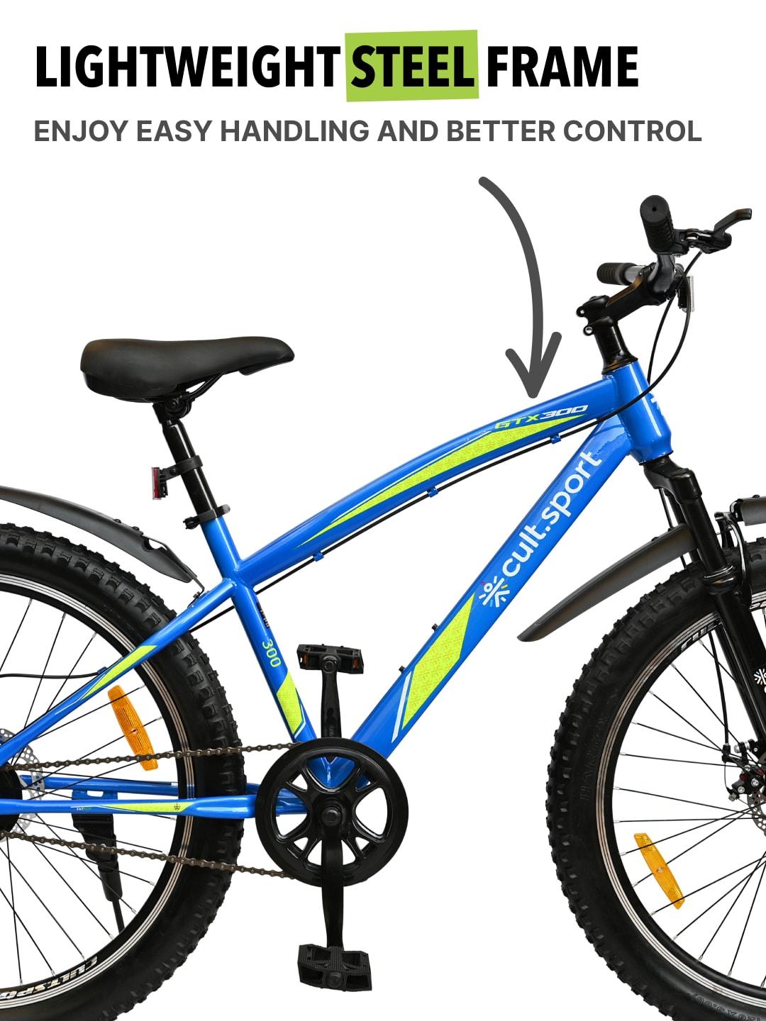GTX30026TBLUE Steel Single Speed 26 inch Mountain Cycle, Front Suspension and Double Wall Rim