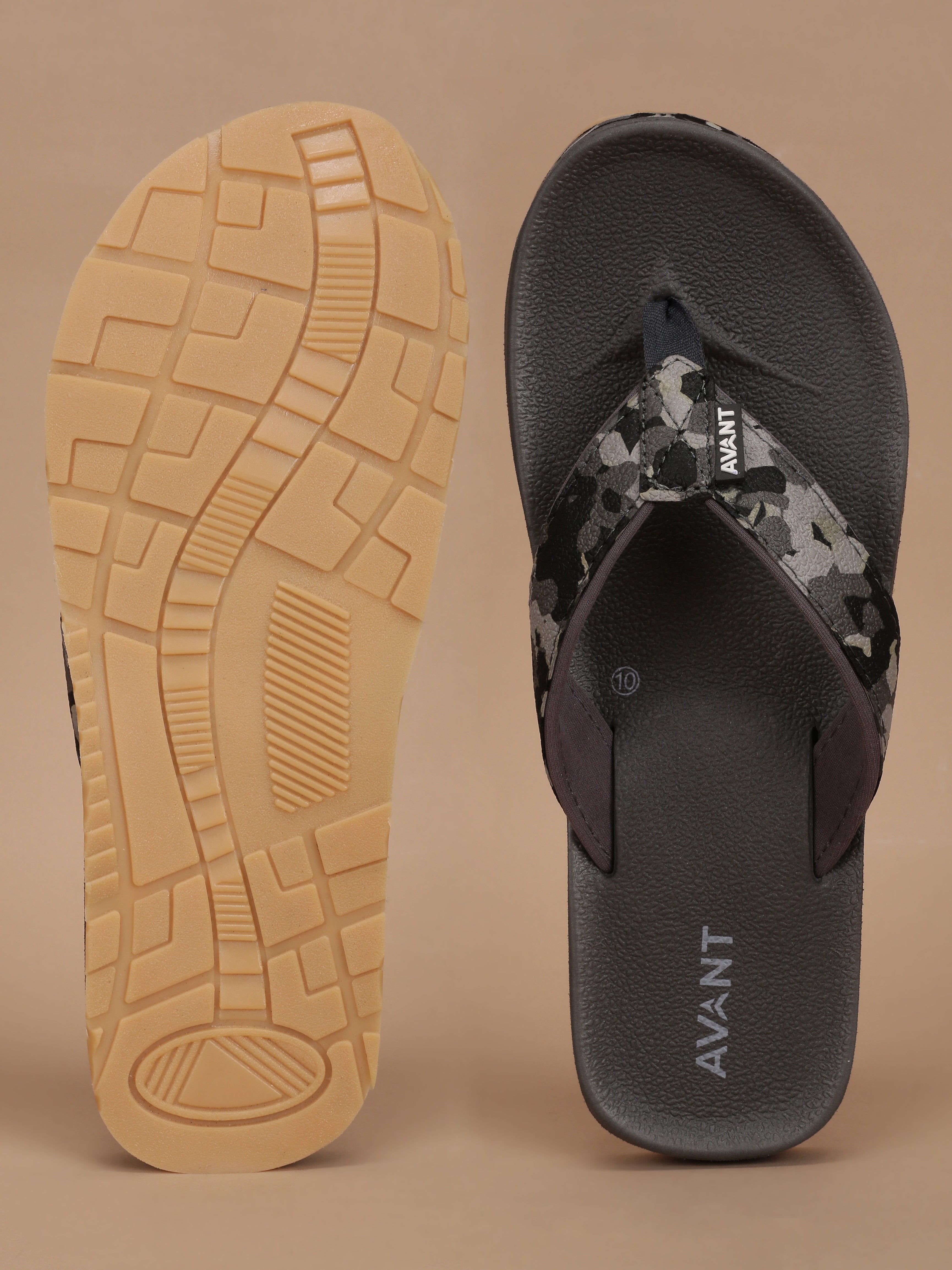 Avant Men's Mariner Flip Flops - Grey/Black