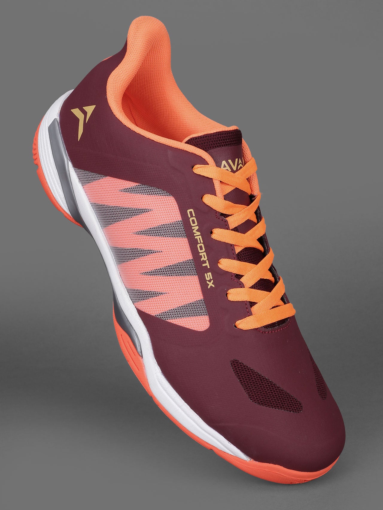 Avant Men's Dynamo Badminton Shoes - Maroon/Orange