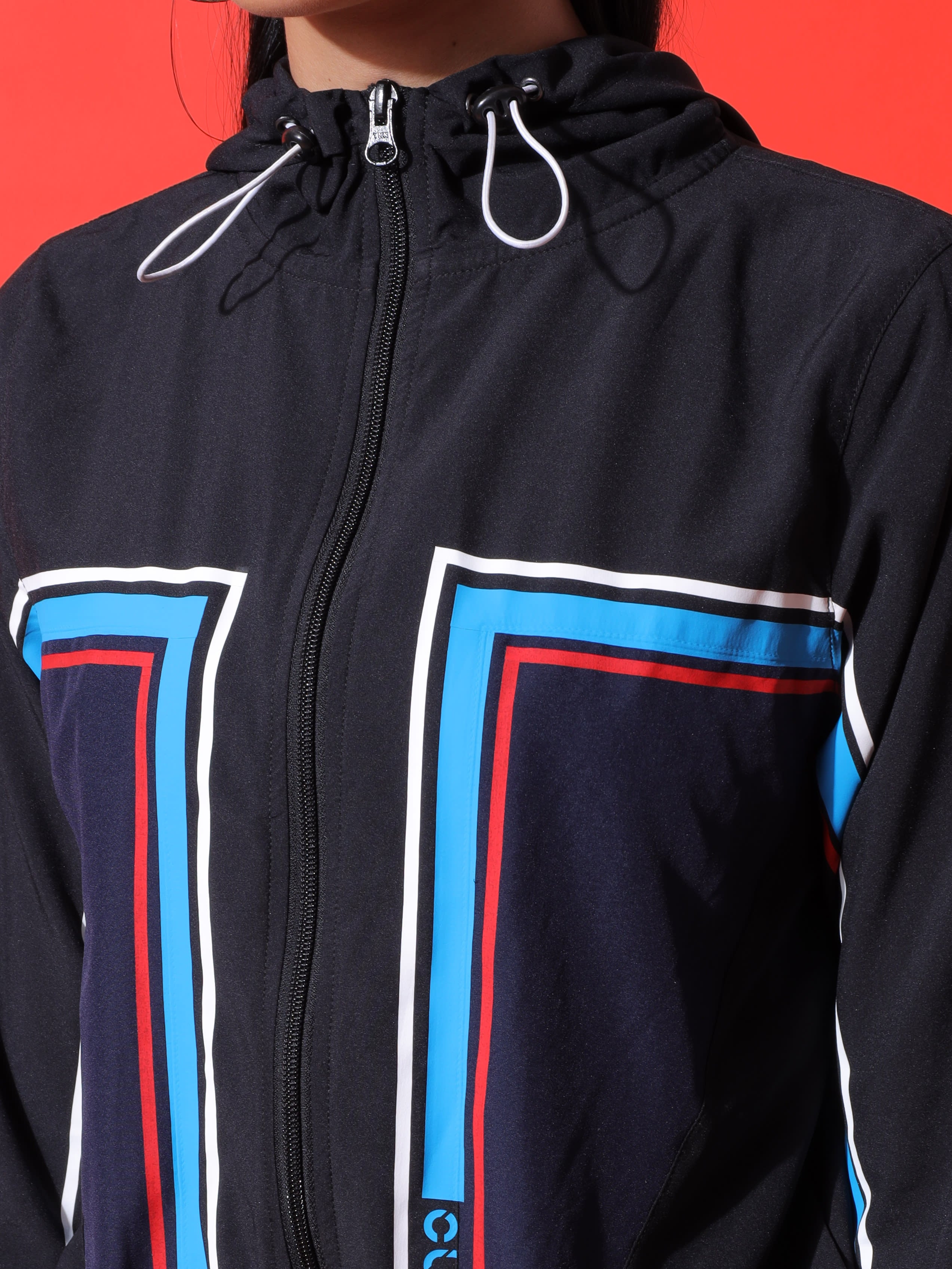 Stripe Print Layer On Jacket