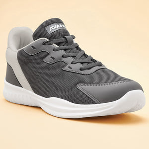 Avant Men's Luxe Walking Shoes-D.Grey/White