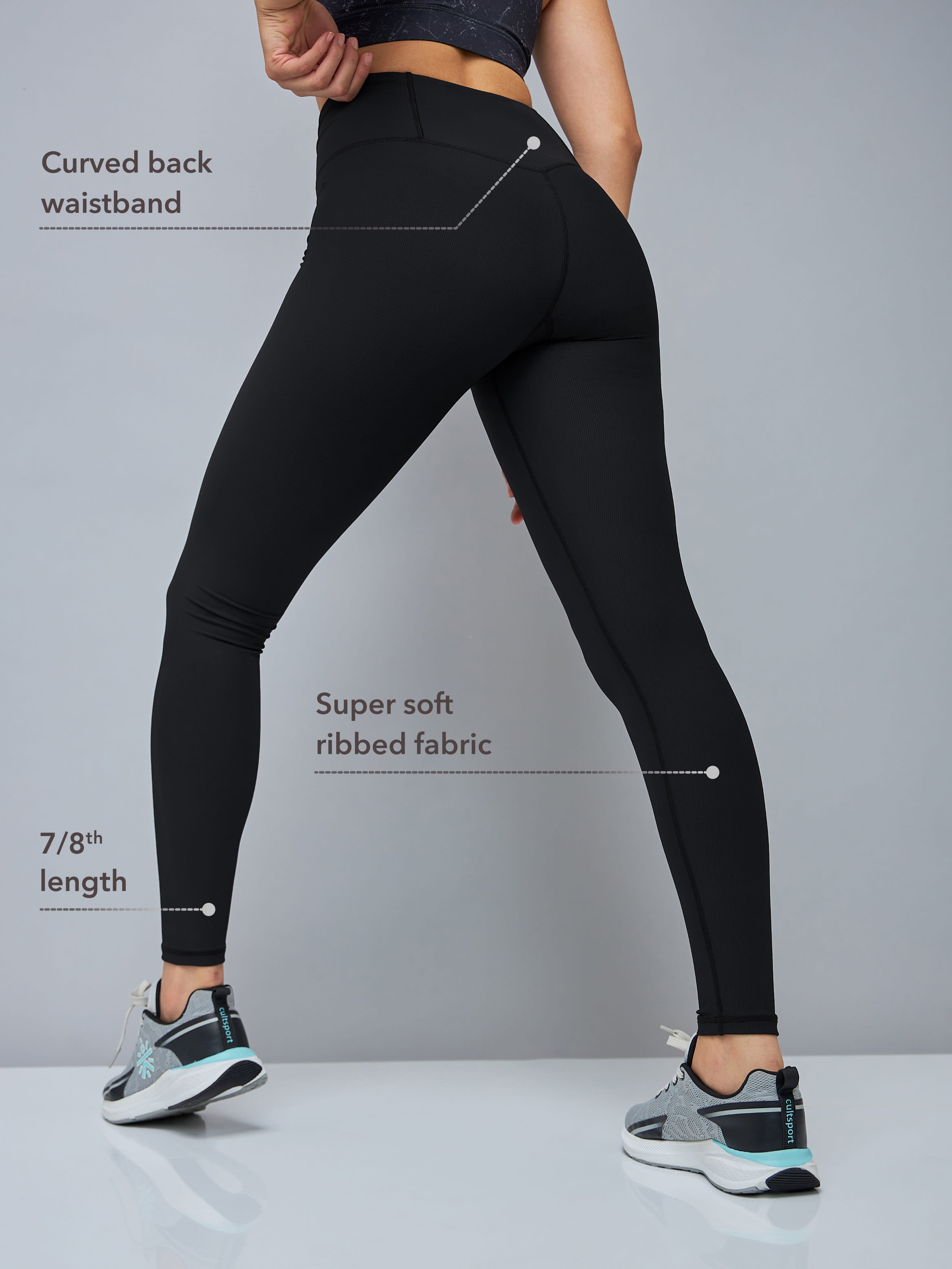 Solid High Waist Tights with Side Pocket