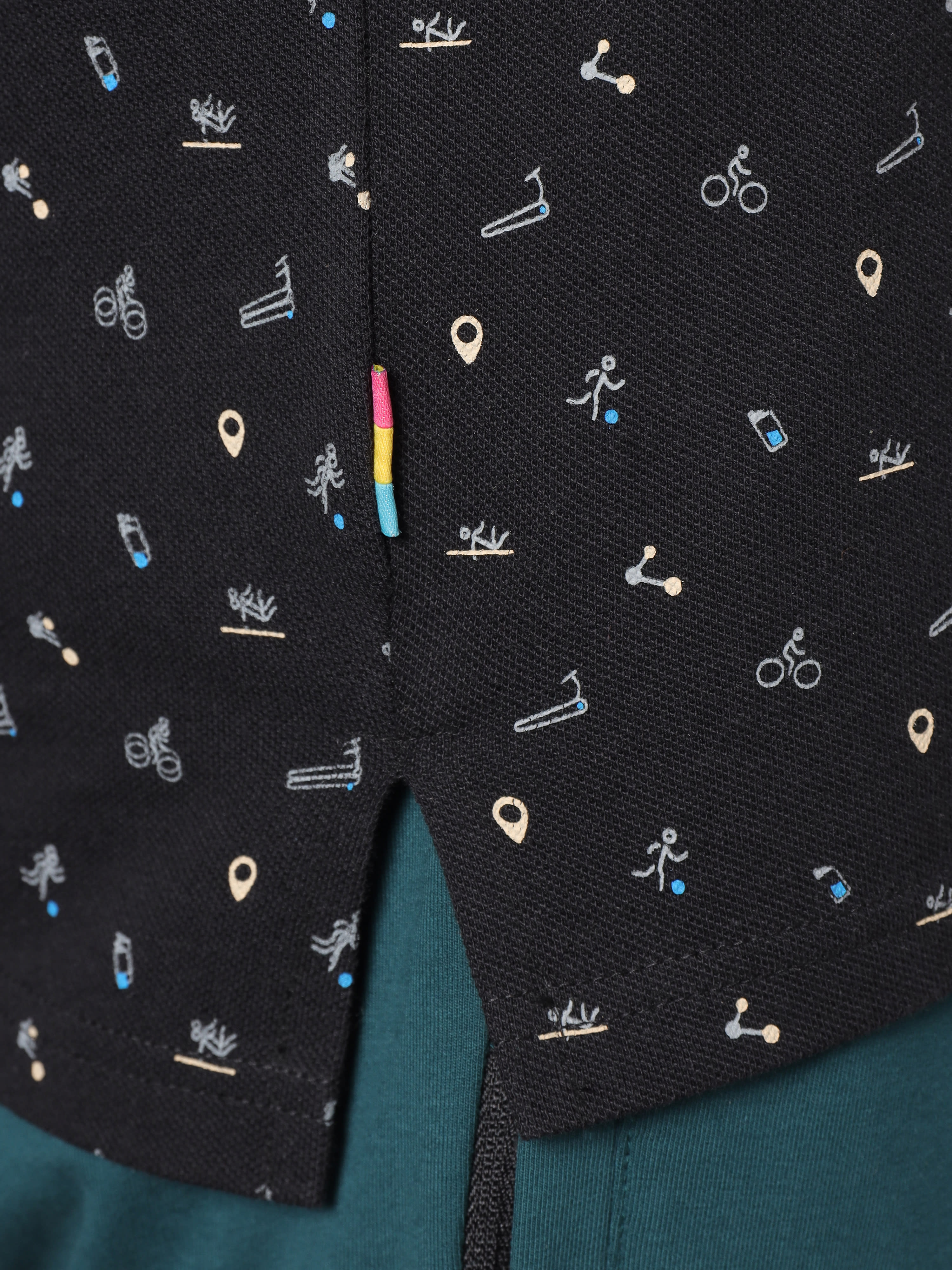 Conversational Print Polo T-shirt