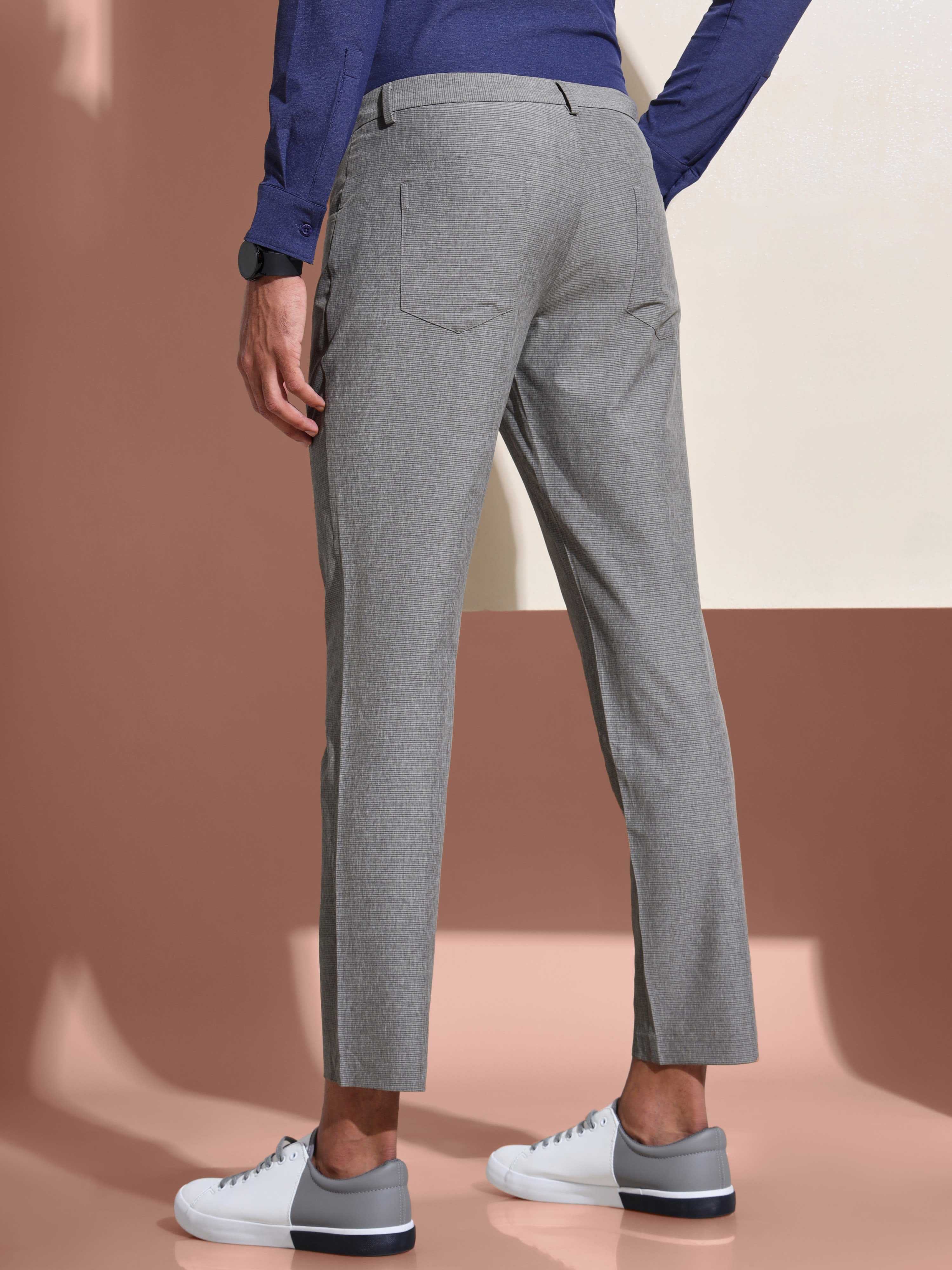 Striped 4 Way Stretch Pants with Coin Pocket