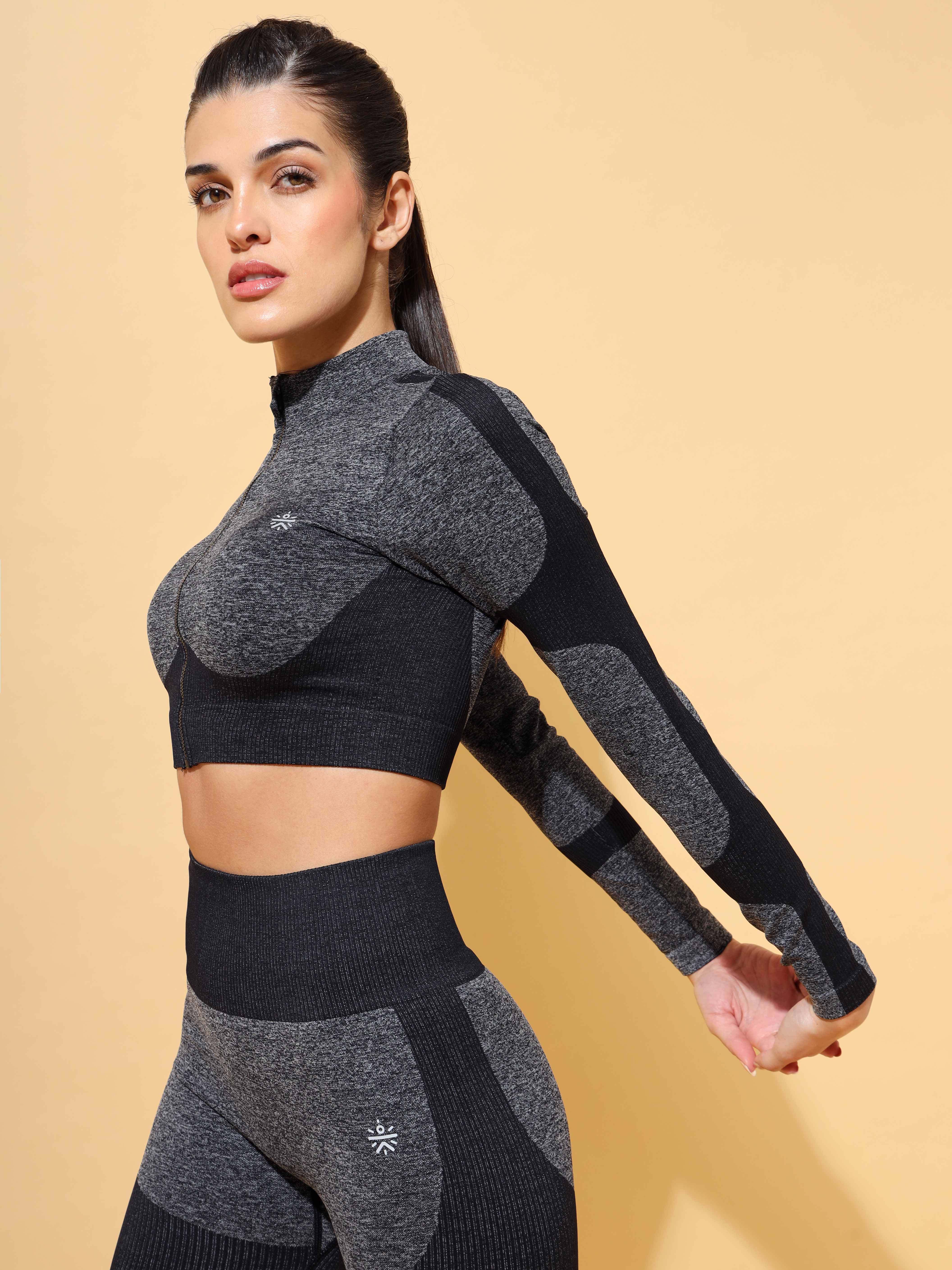 Tonal Zip Through Seamless Active Jacket