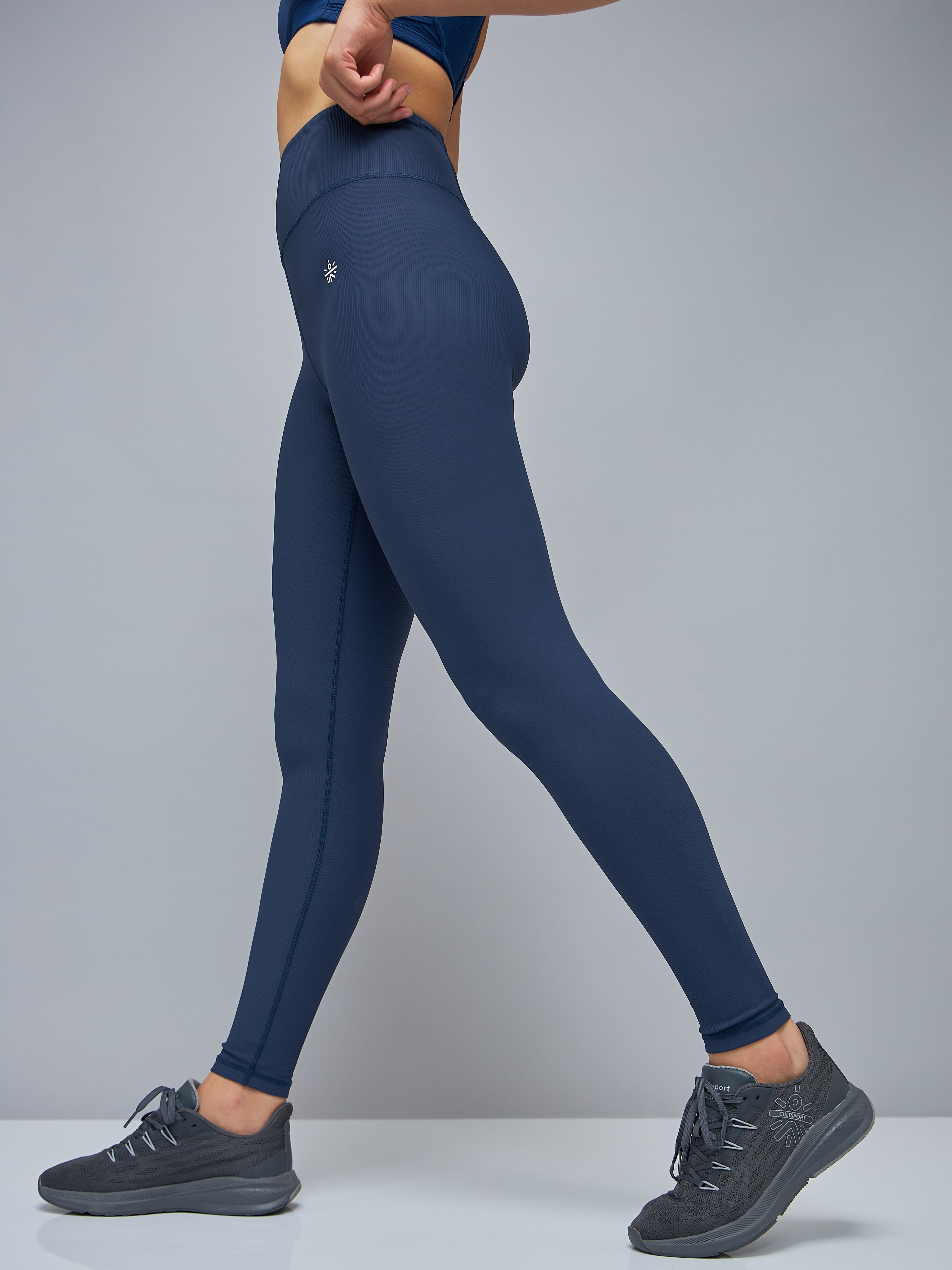 Solid High Waist Tights with Side Pocket