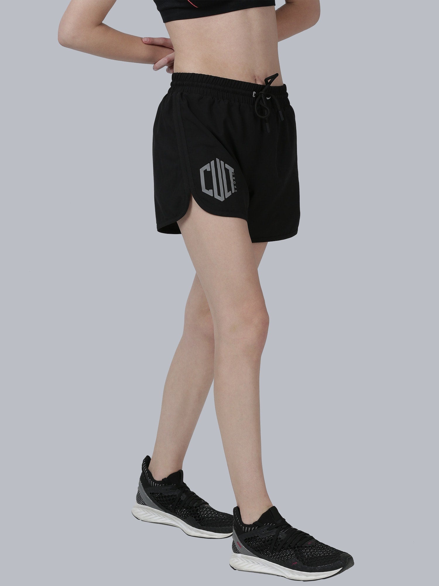 Women's Blakout Finish Black Running Shorts