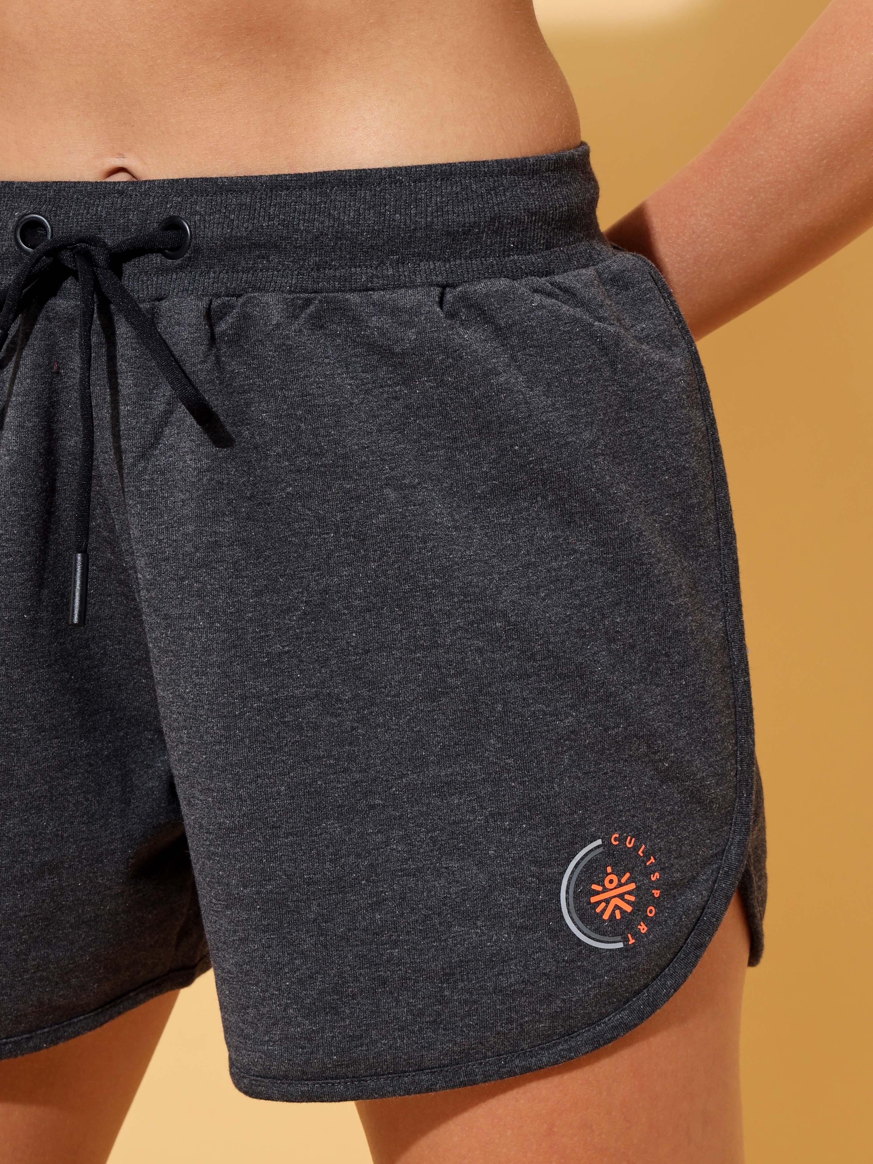 Comfort Shorts with Logo Print and Contrast Details