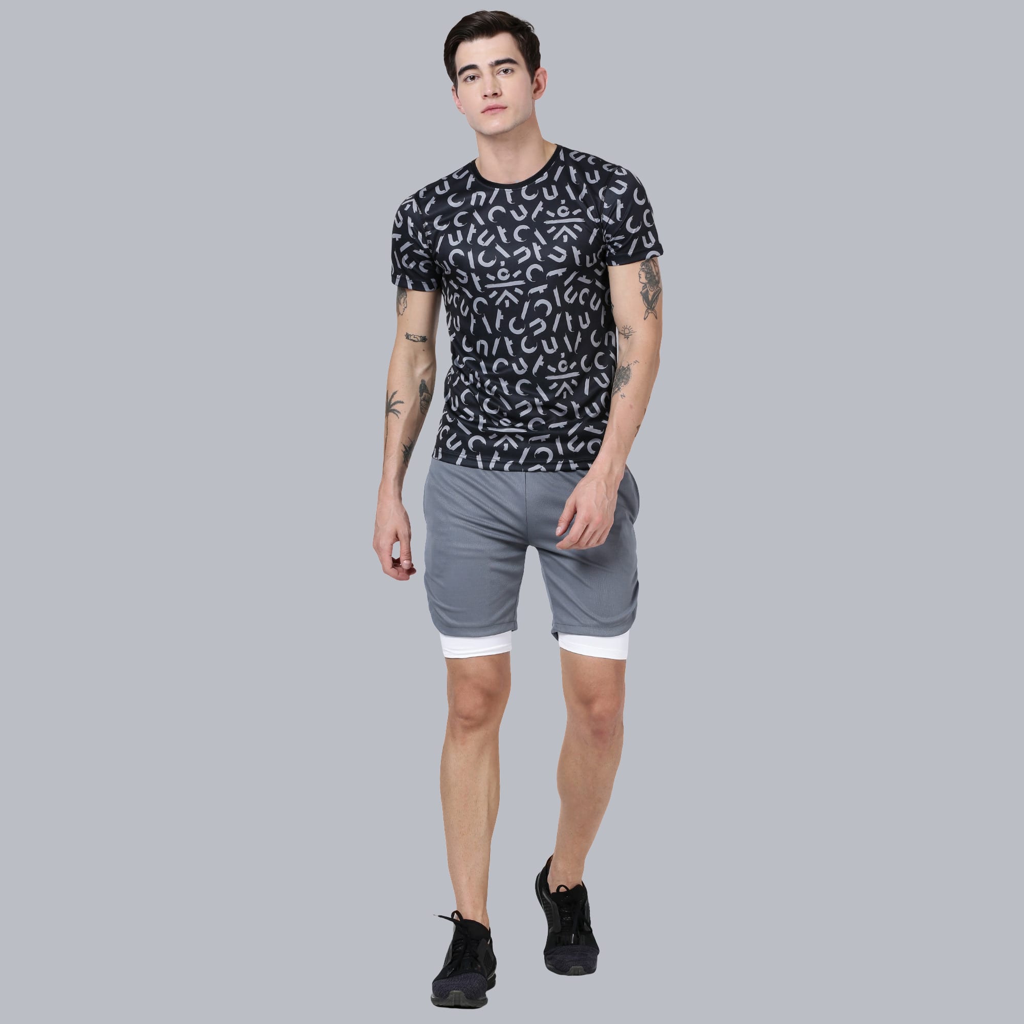 Code Alphabet Black Running Tee