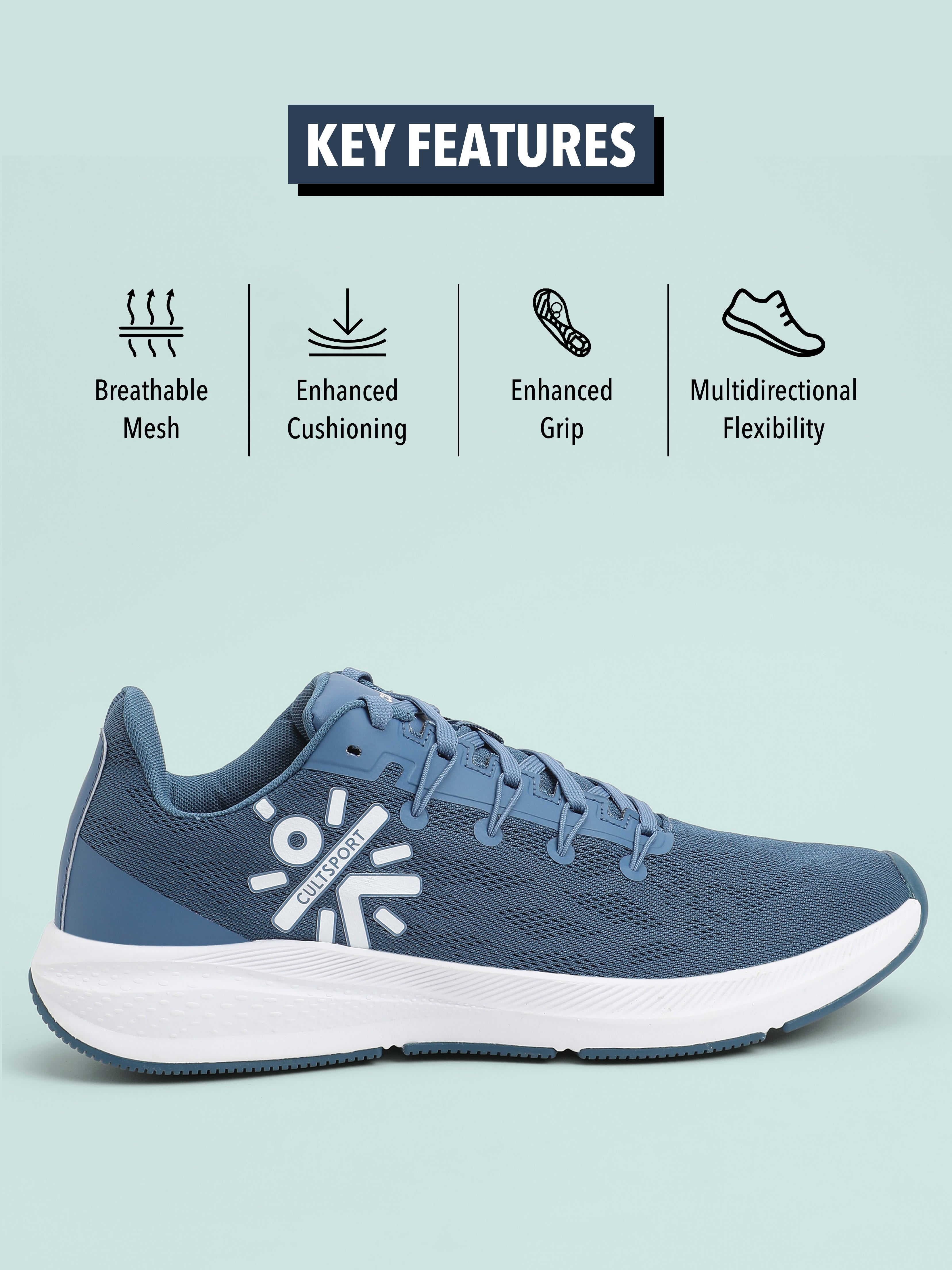 cult Firebird Men Running Shoes - Dusky Blue