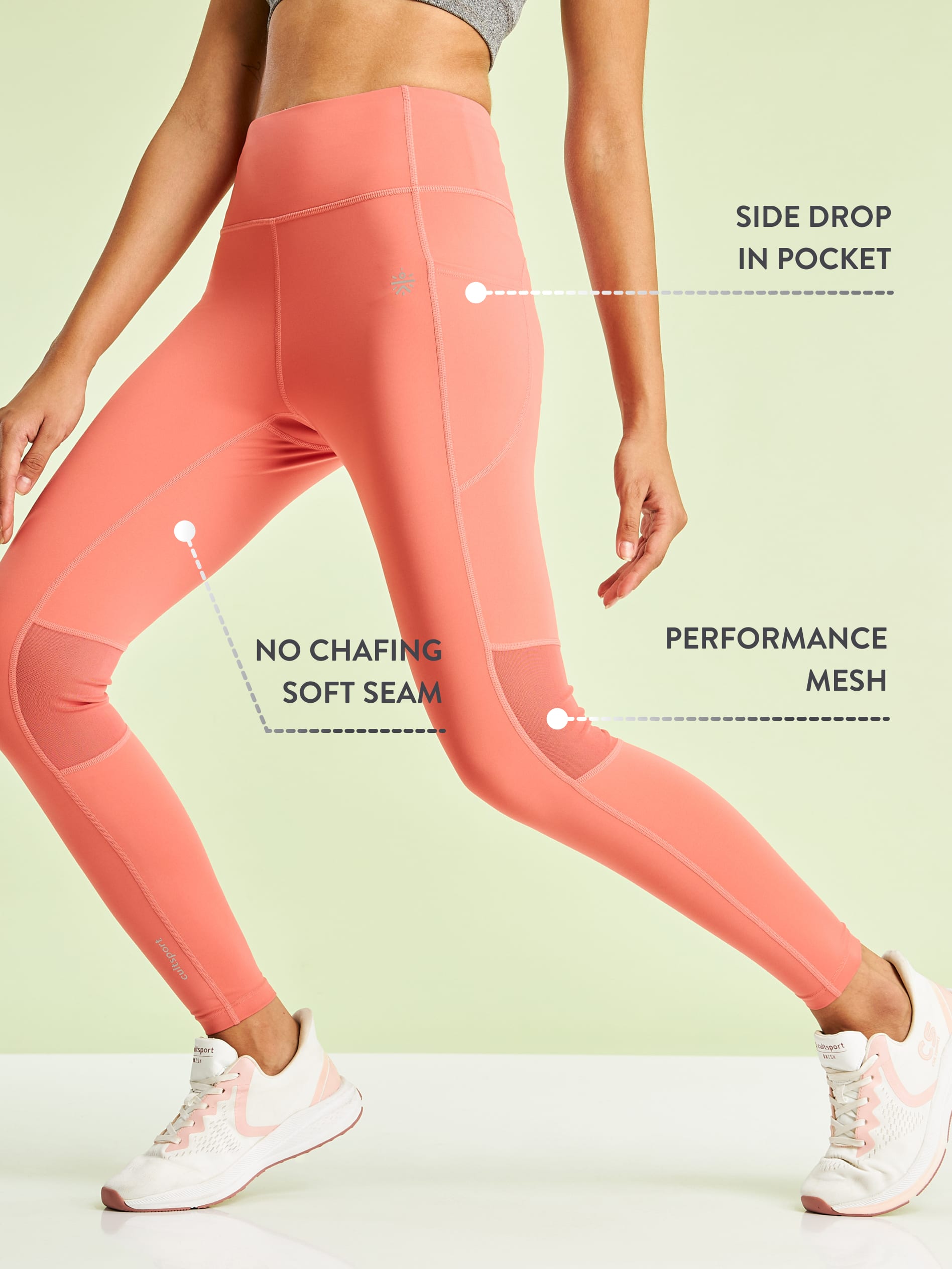 High Waist Running Tights with Side Pocket