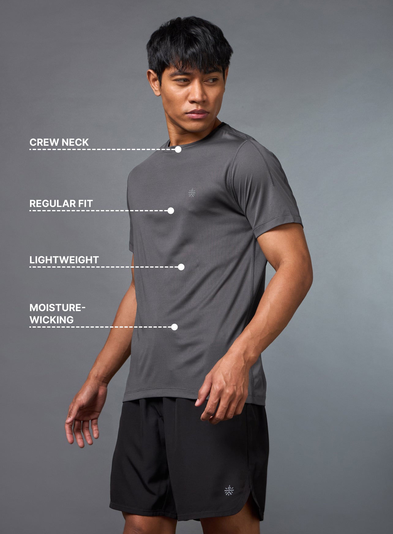 Men's Grey Cross Train Active T-shirt