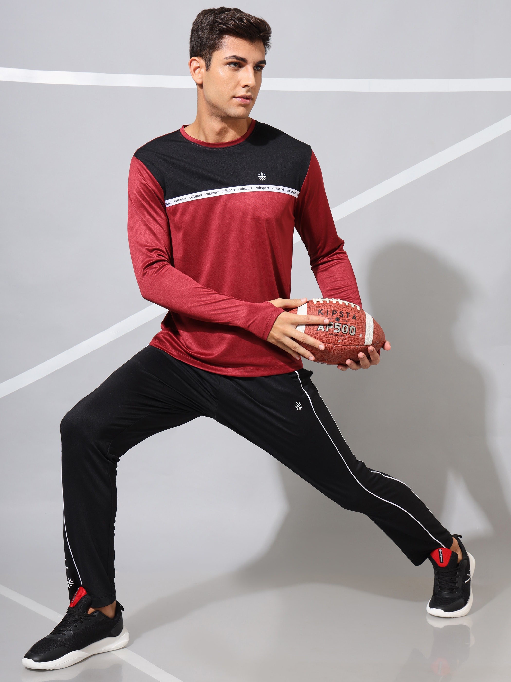 Colourblock Active T-shirt with Thumbholes