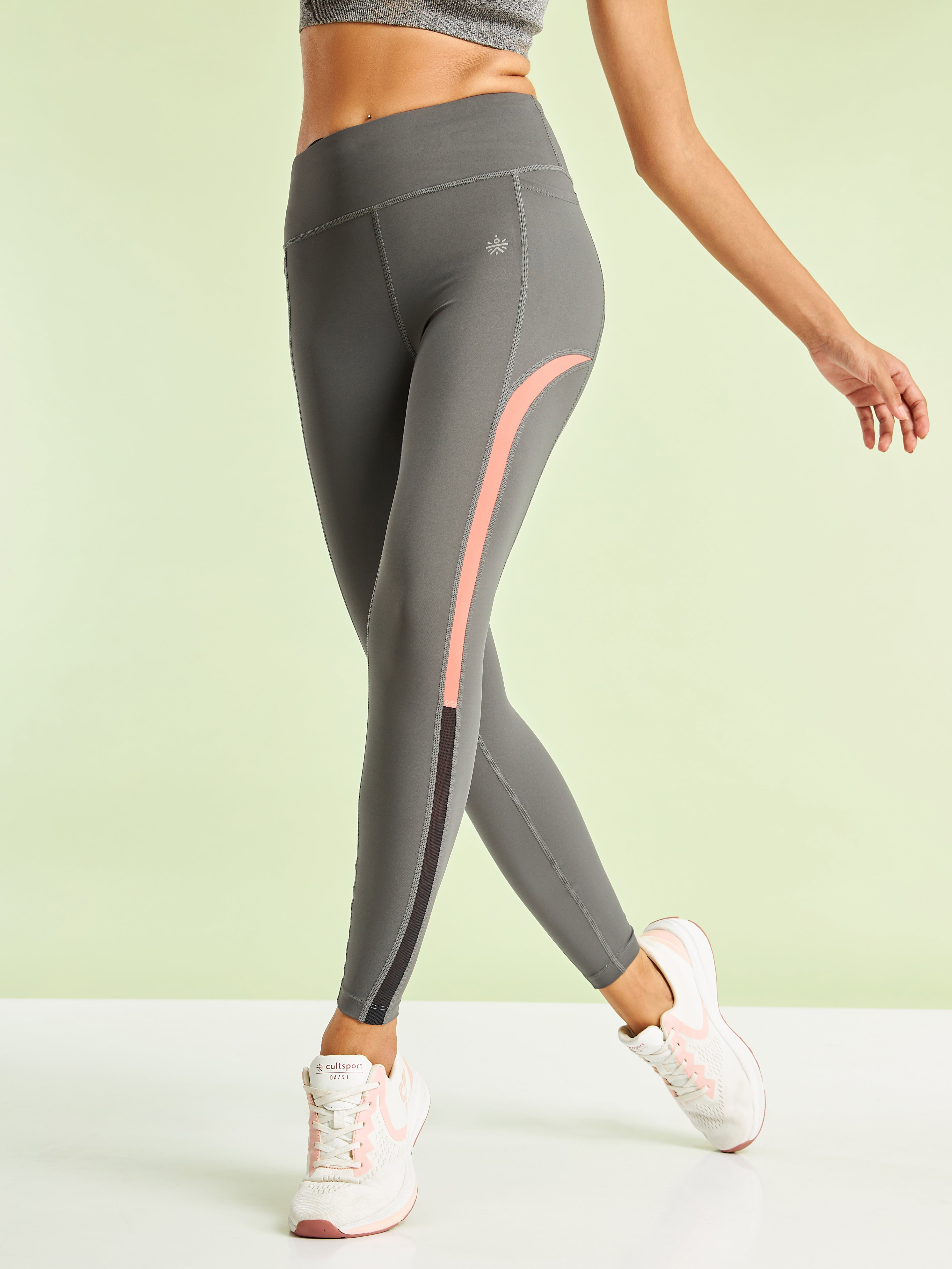 Contrast Panel High Waist Running Tights