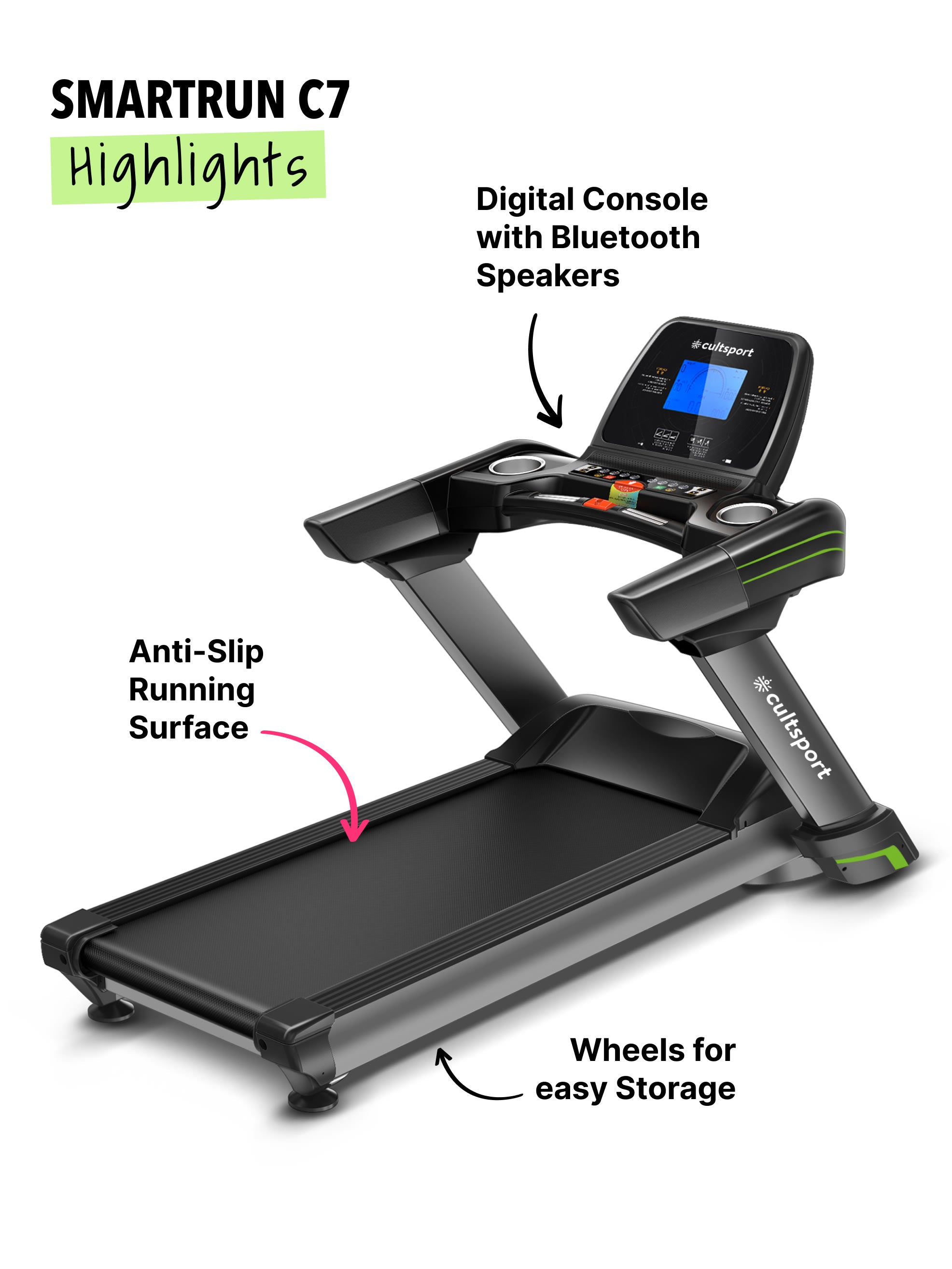 Smartrun c7: treadmill with 18-level auto incline (with 6 months extended warranty)