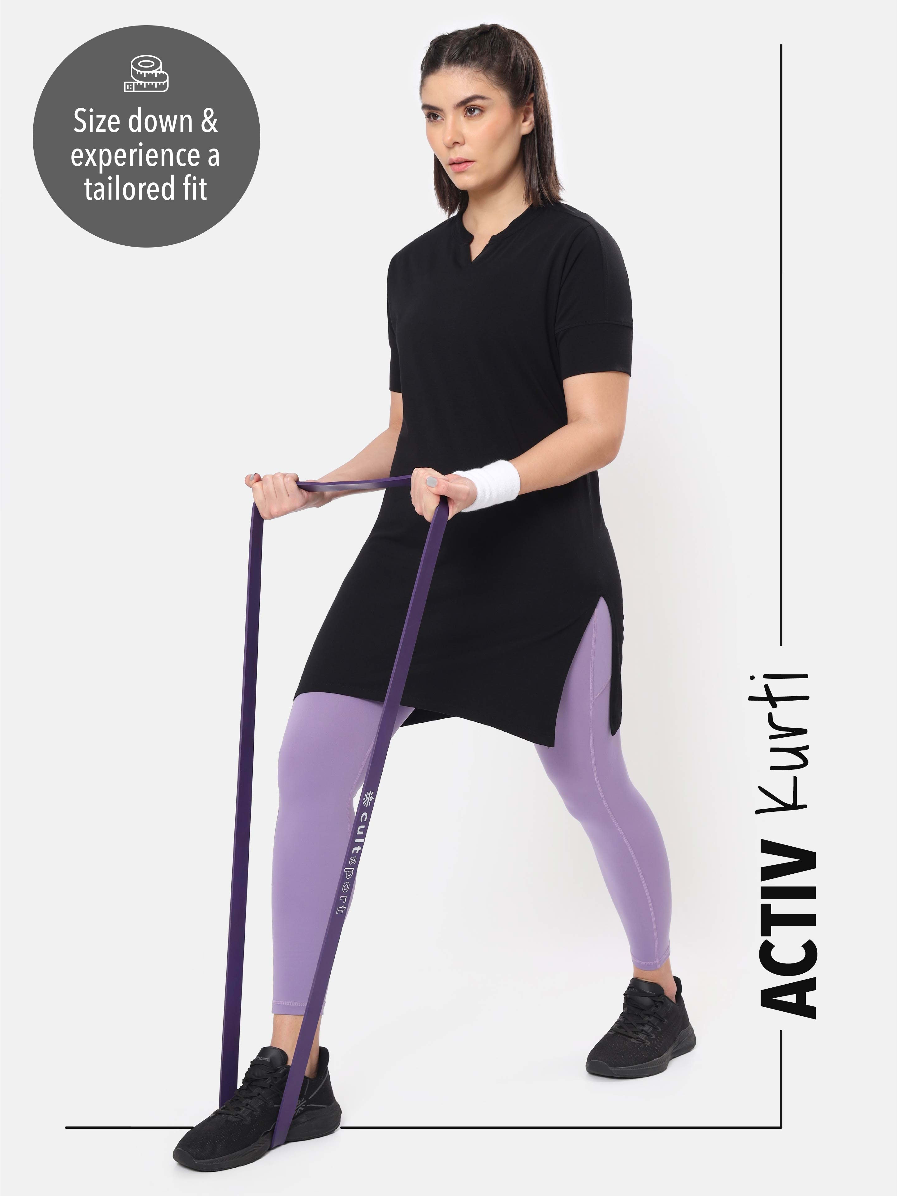 Solid Activ-Kurti with Side Pocket