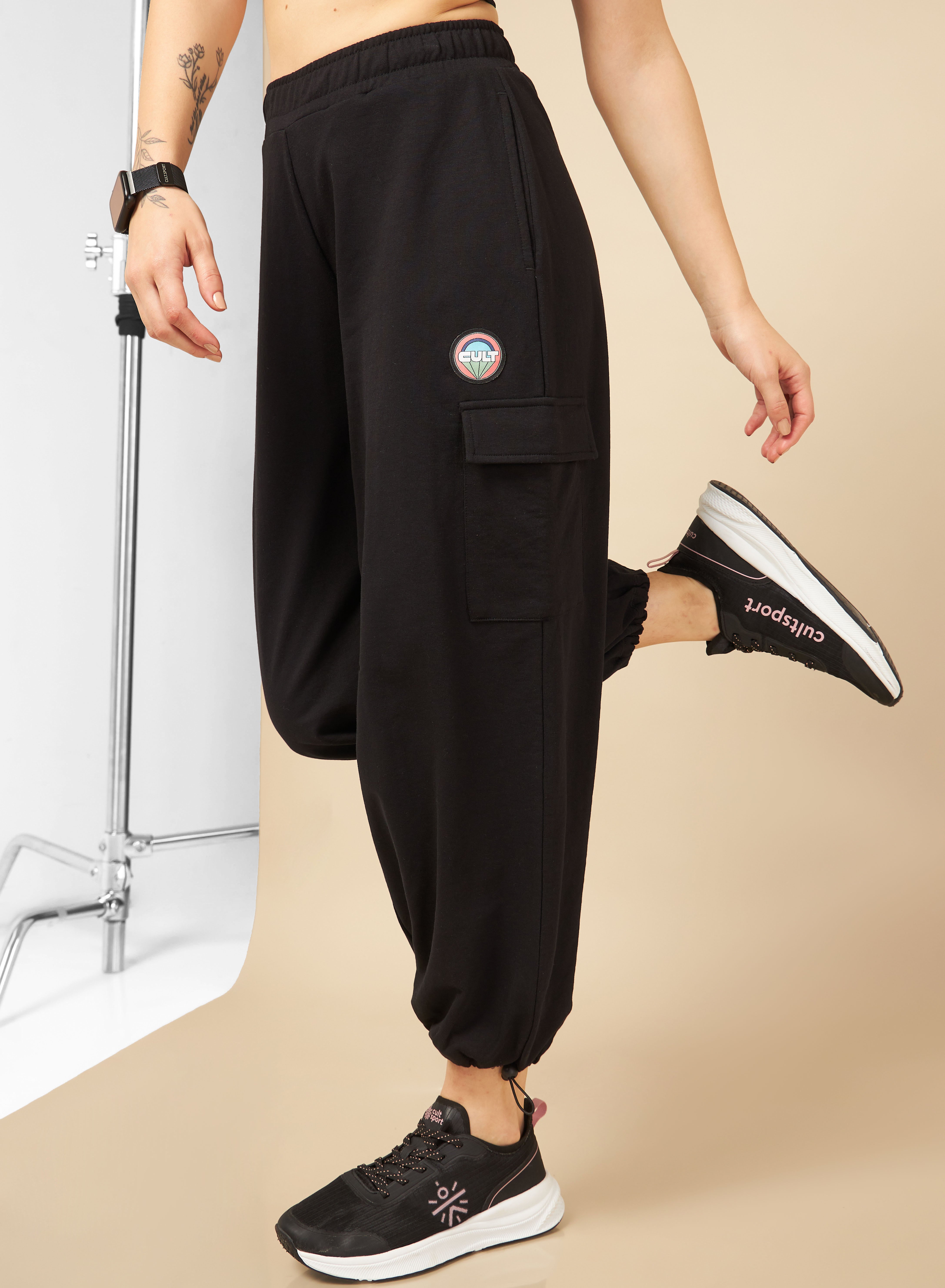 Women Black Club Utility Joggers