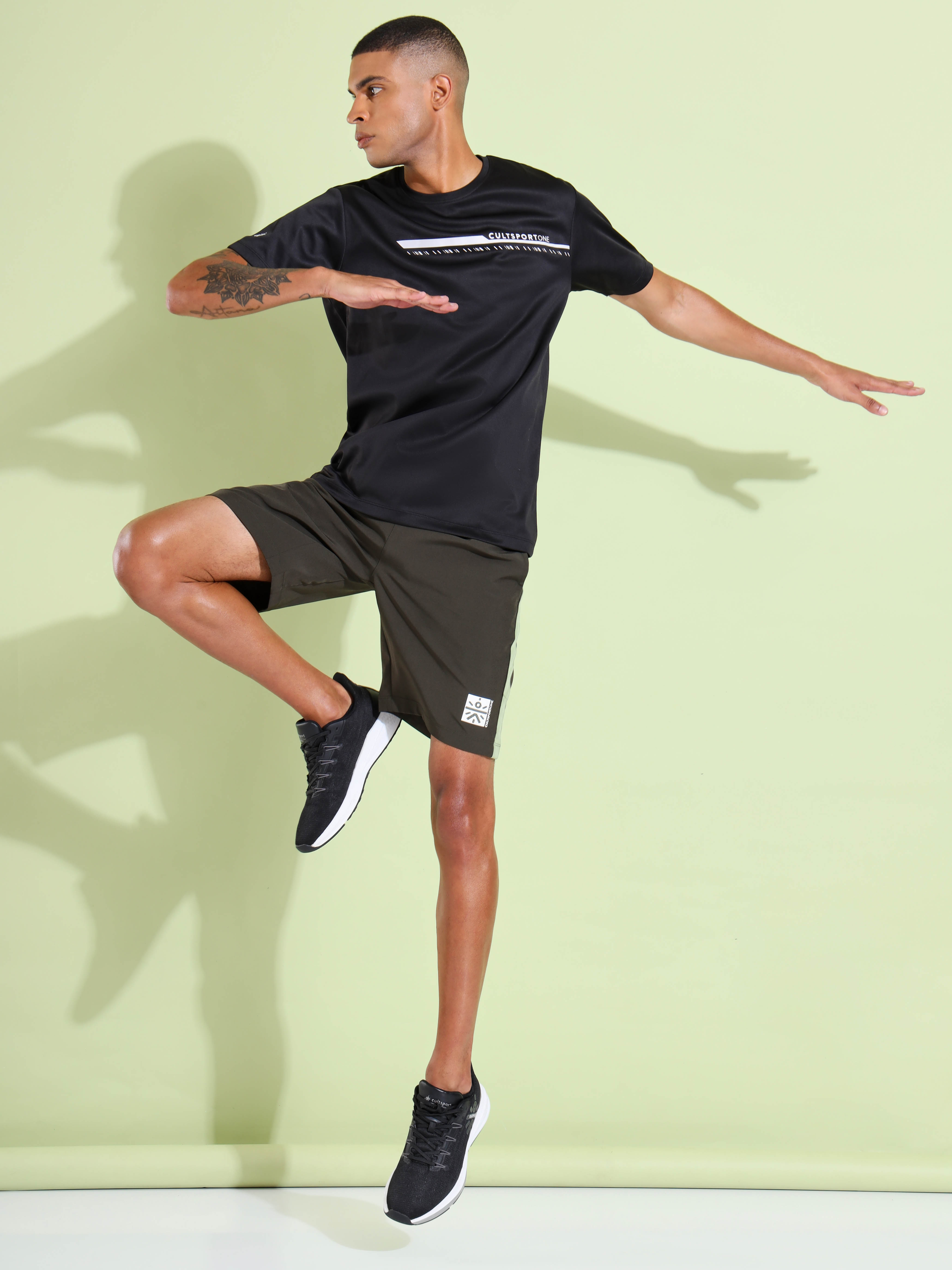 Workout Shorts with Contrast Panels