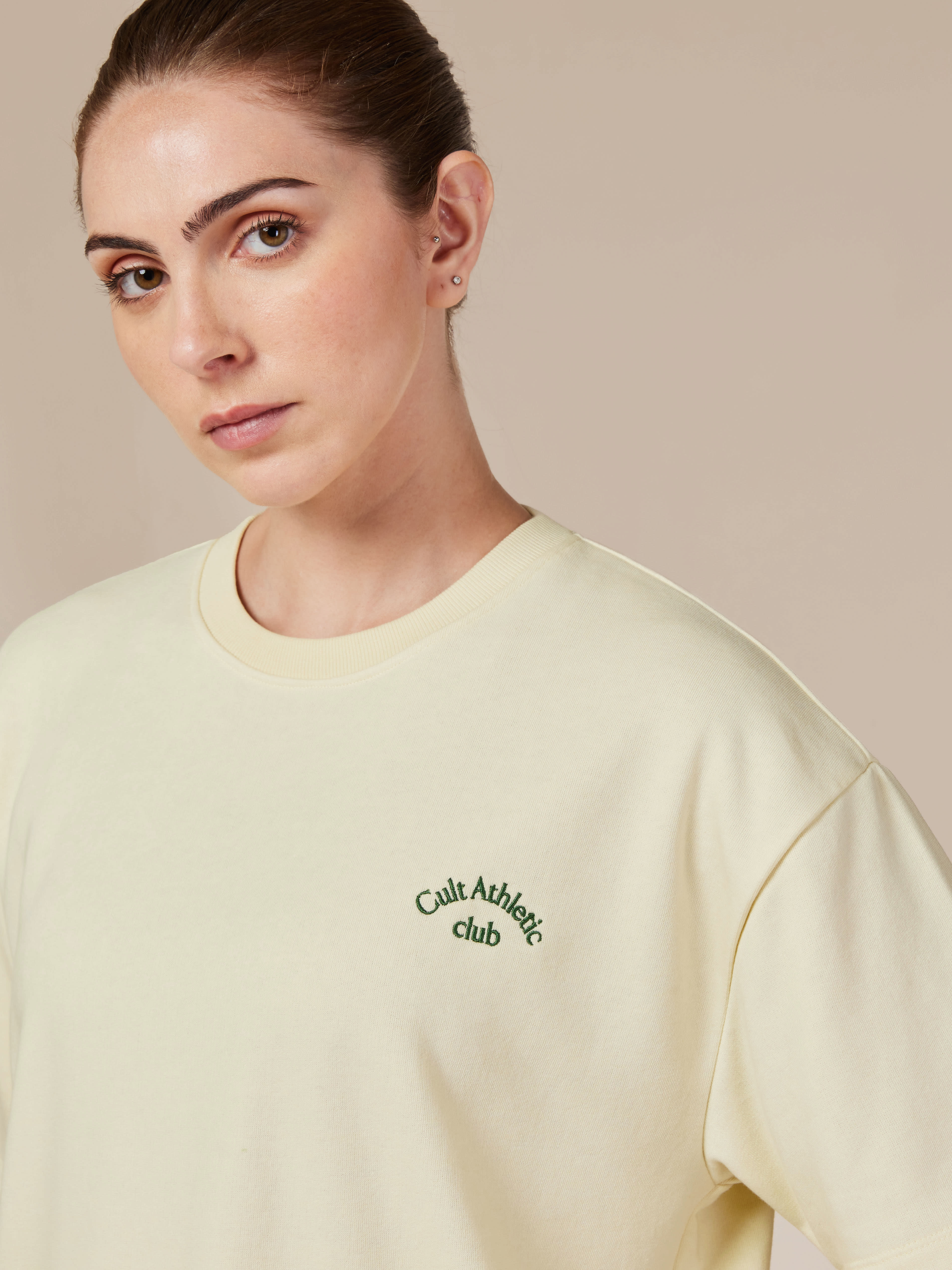 Cult Athletic Club Women Beige T-shirt