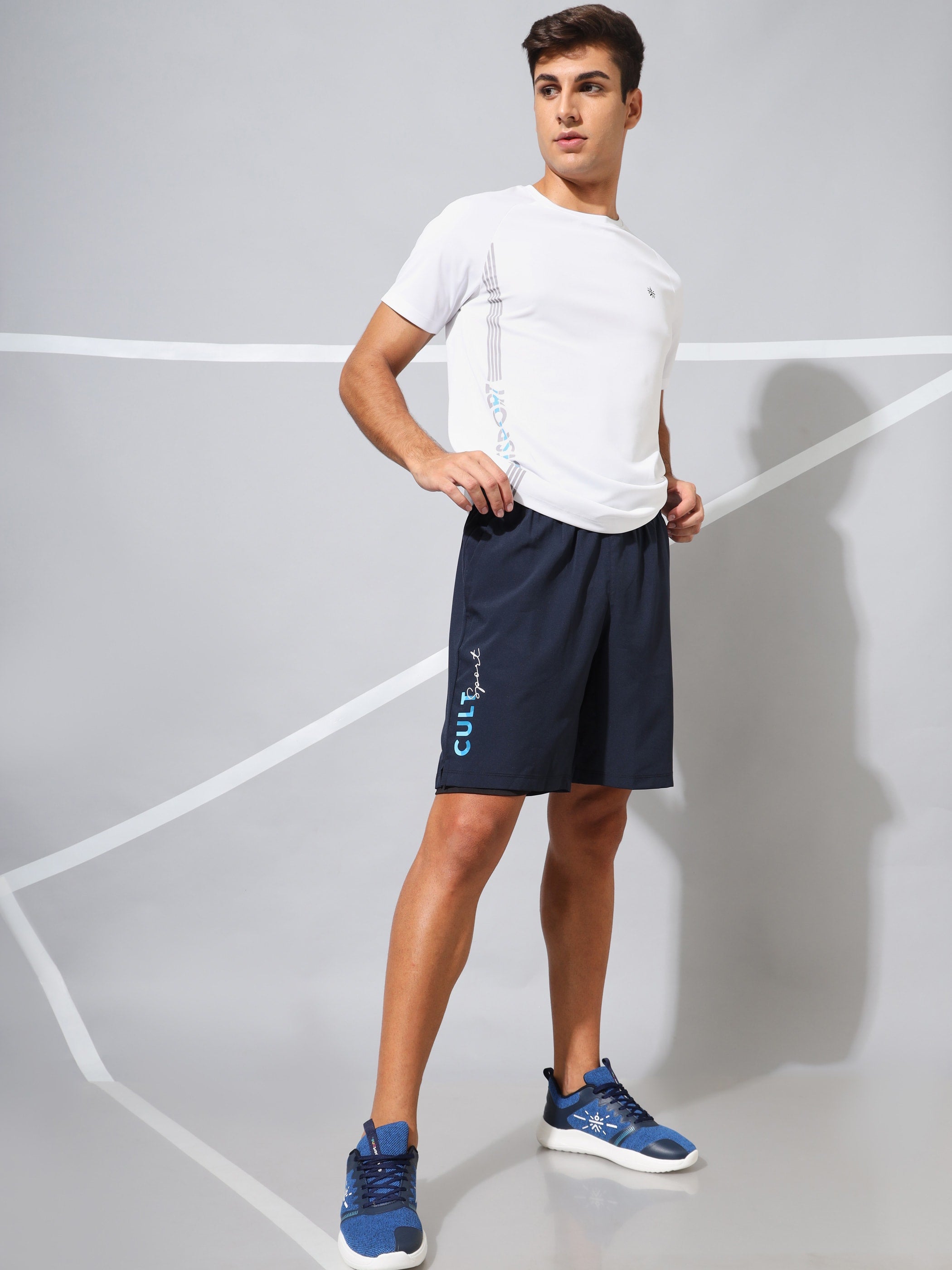 Active Shorts with Inner tights and Graphic Print