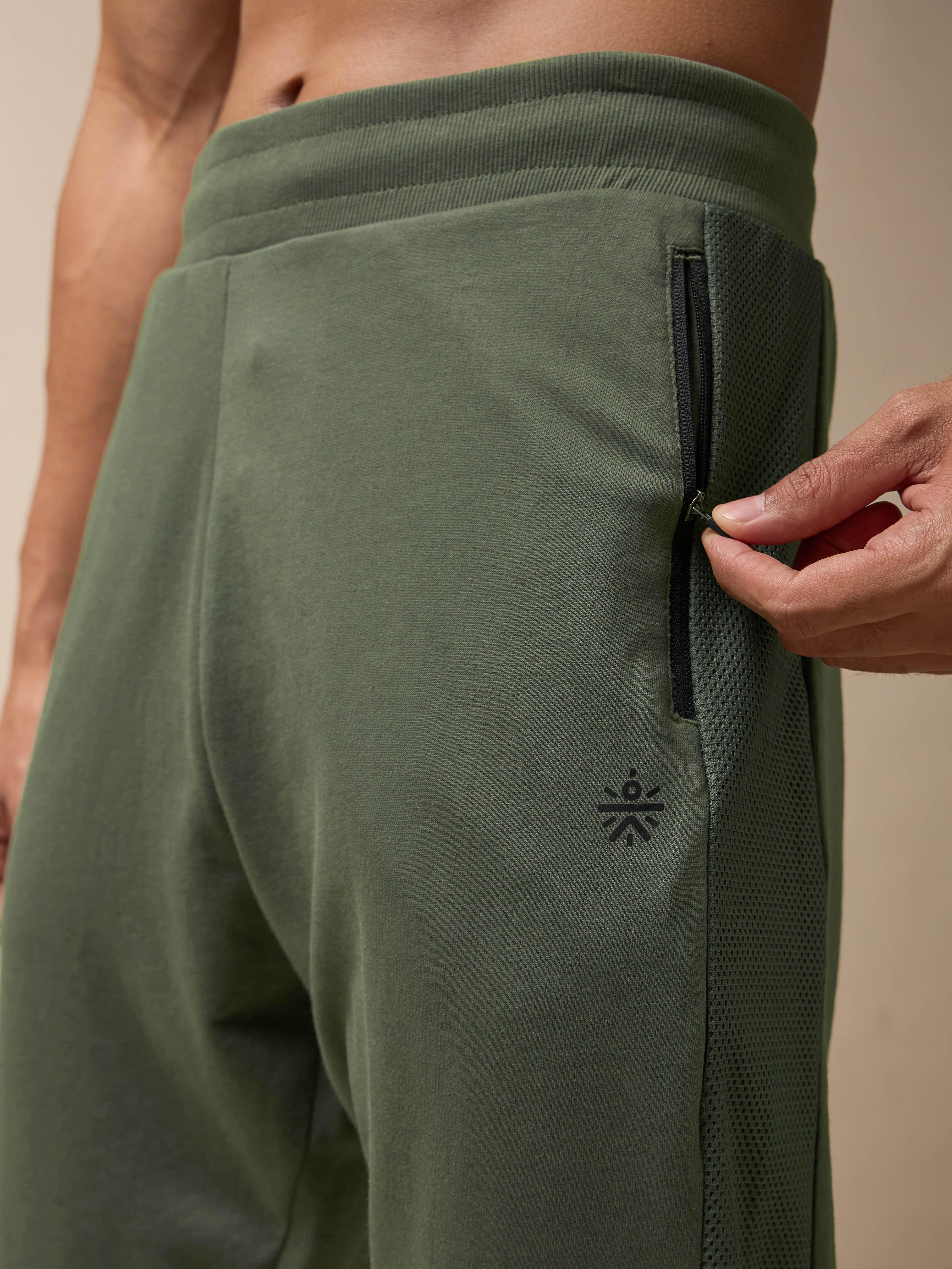 Men Olive Power Joggers