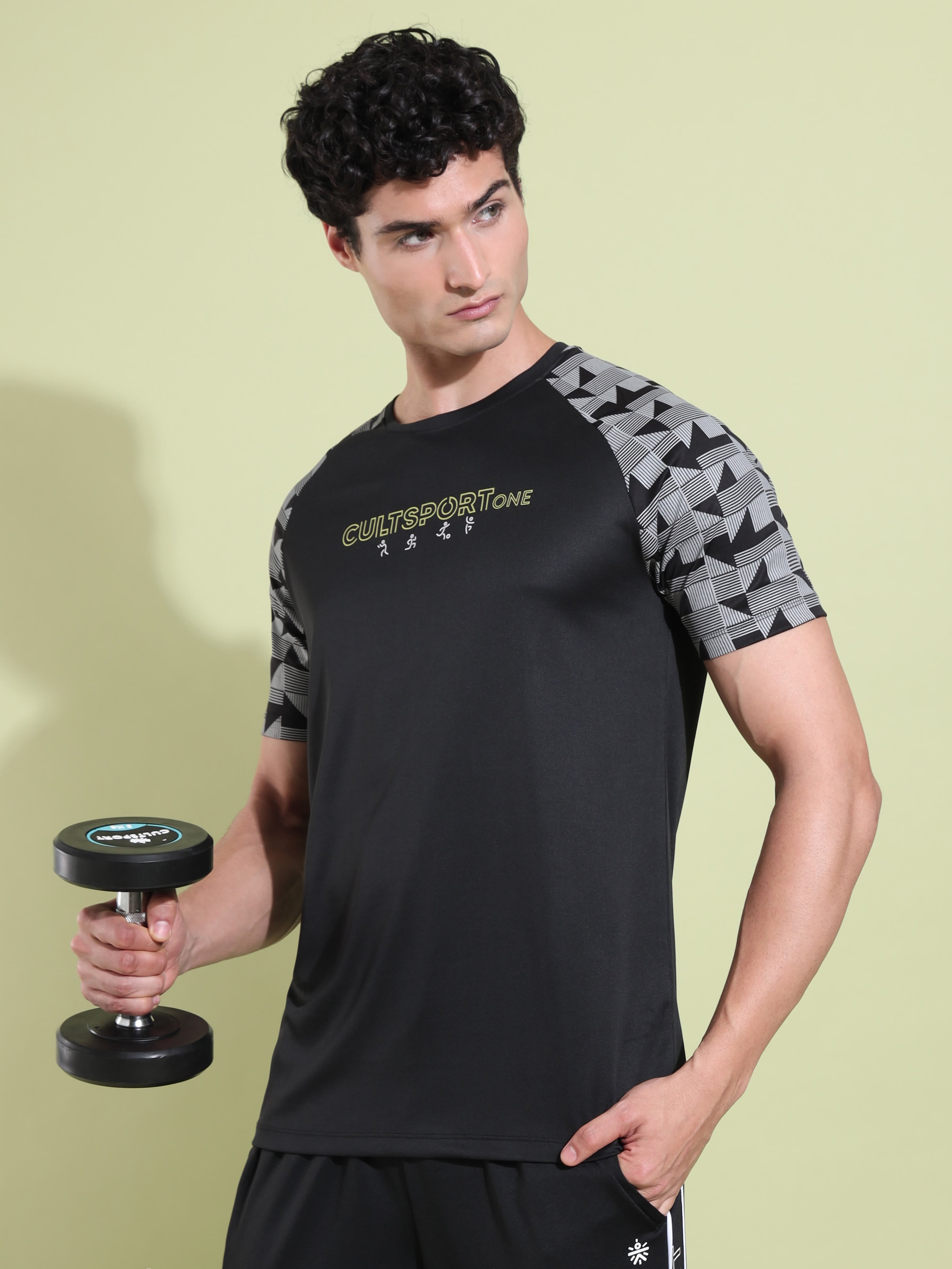 Aztec Print Raglan Workout T-shirt